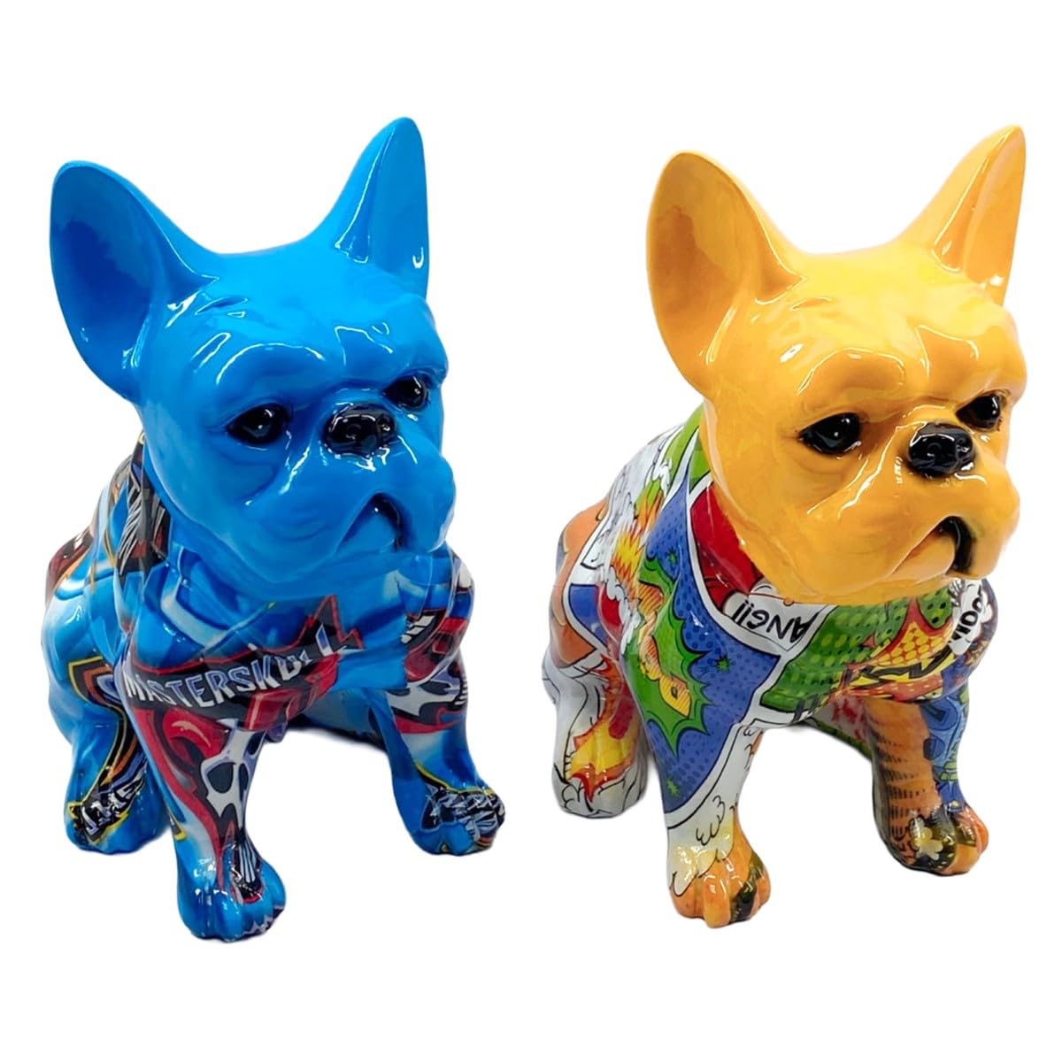 Statuetta decorativa Bulldog francese, in resina, 16 x 10 x