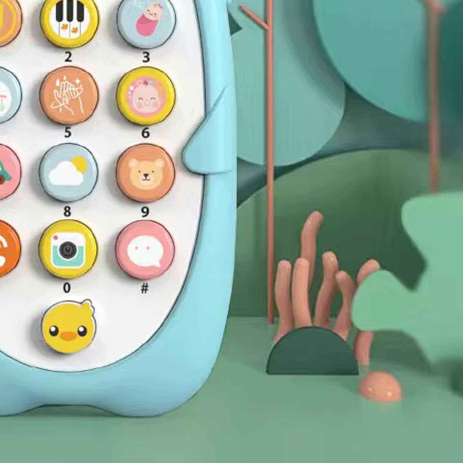 Yctze Zabawki do Telefonów dla Dzieci, Maszyna do Wczesnej Edukacji, Symulacja Muzyki, Zabawka Telefoniczna z Gryzakiem, Zabawka w Jasnych Kolorach, Idealna dla Małych Dzieci w Wieku od 1 3 Lat (BLUE)
