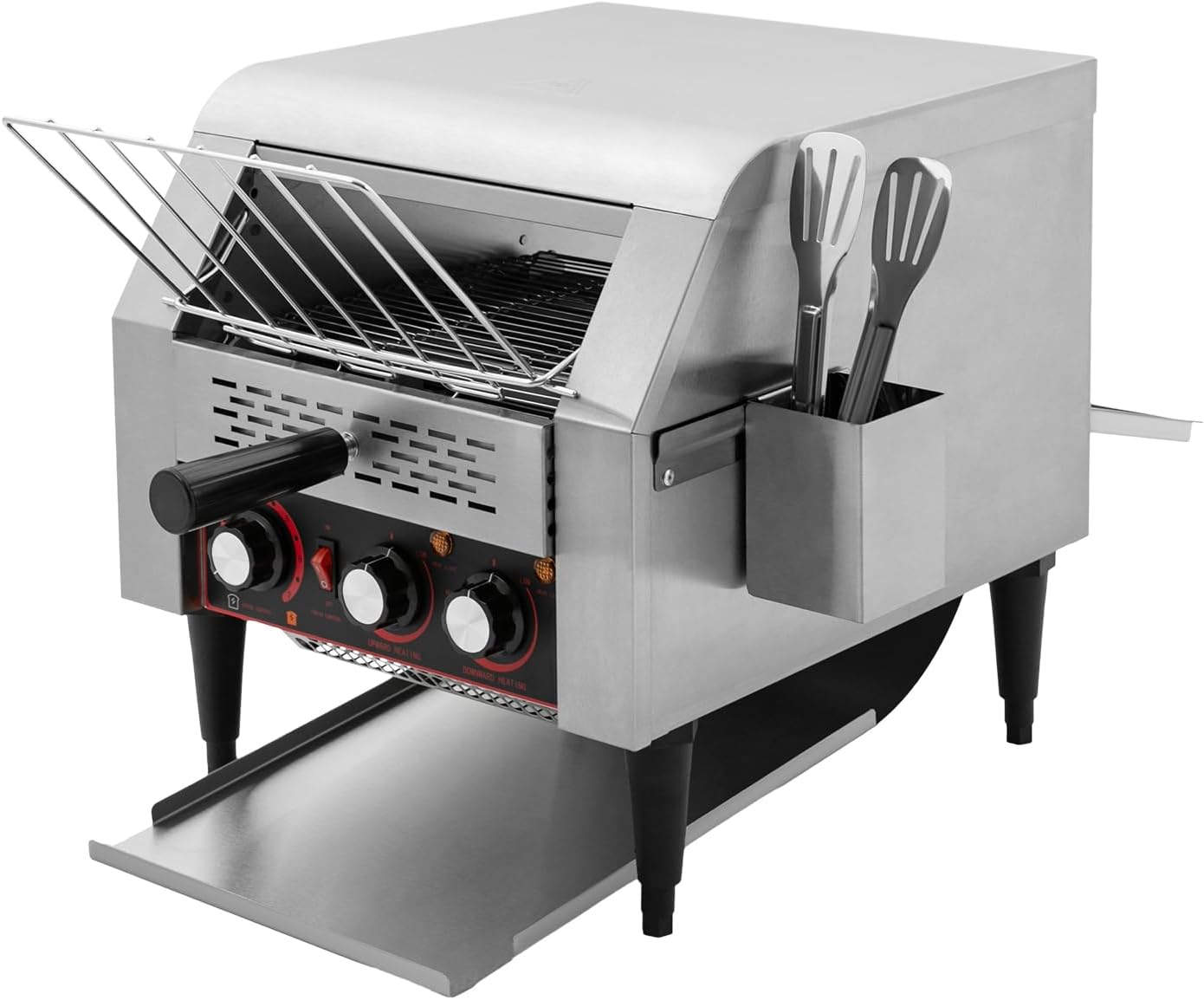 Commercial Conveyor Toaster, 350Slices/Hour 1900W Stainless Steel Heavy Duty Industrial Toasters w/Three-ring Heating Tubes,Countertop Electric Restaurant Equipment for Bun Bagel Bread Baked Food