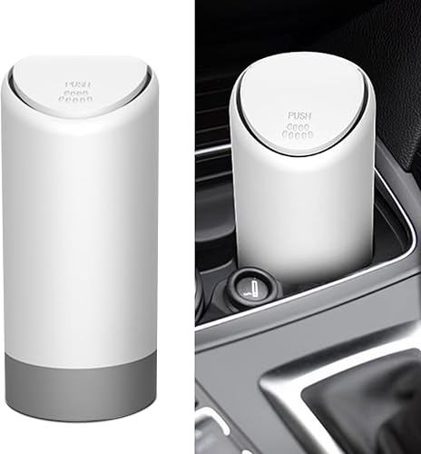 Miniatura 1 de 1 bote de basura para automóvil con tapa, 6.2 pulgadas x 2.5 pulgadas, contenedor de almacenamiento portátil de silicona suave 3R, universal,