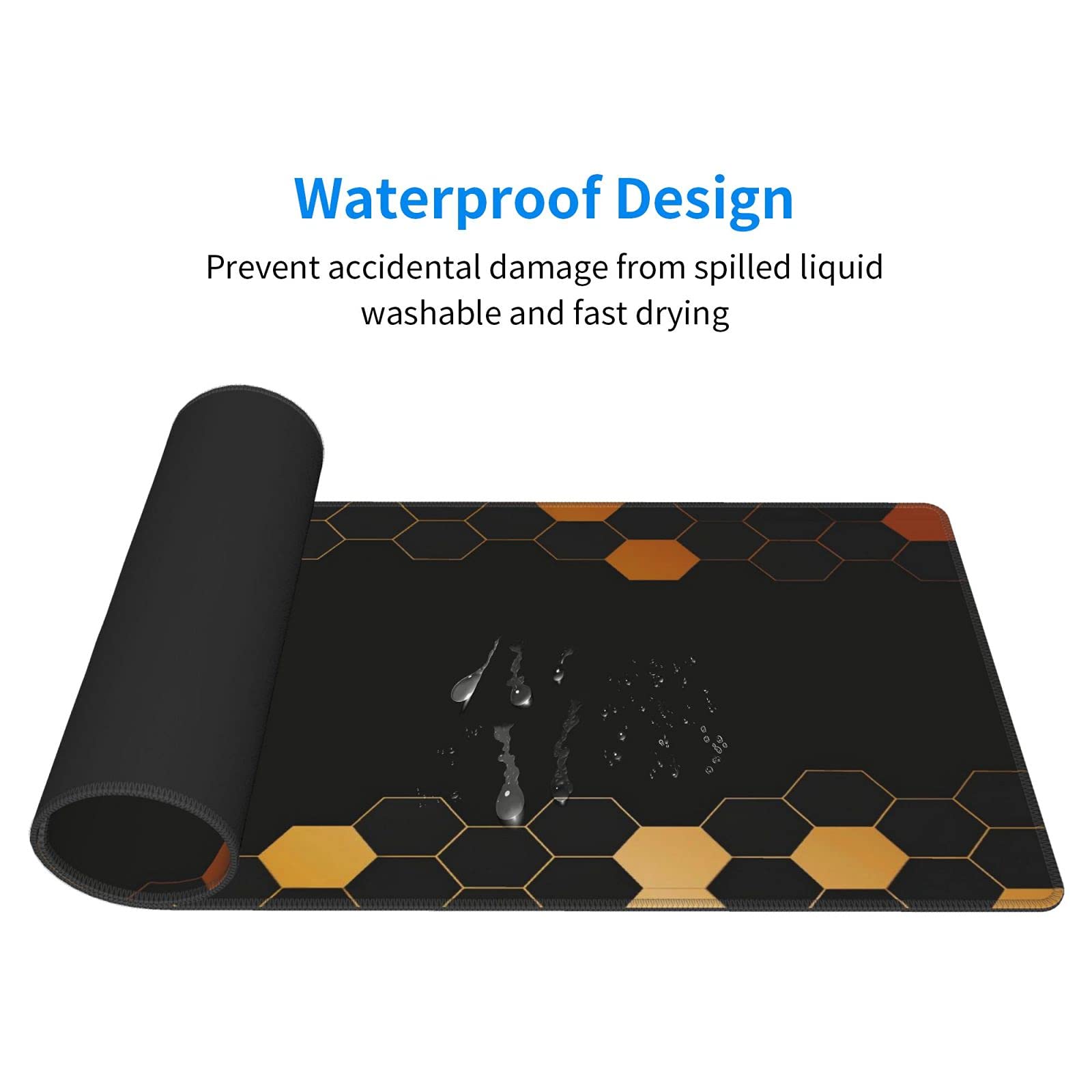 Honeycomb Extended Mouse Pad 35.4x15.7 Inch XXL Jamaica - View #3
