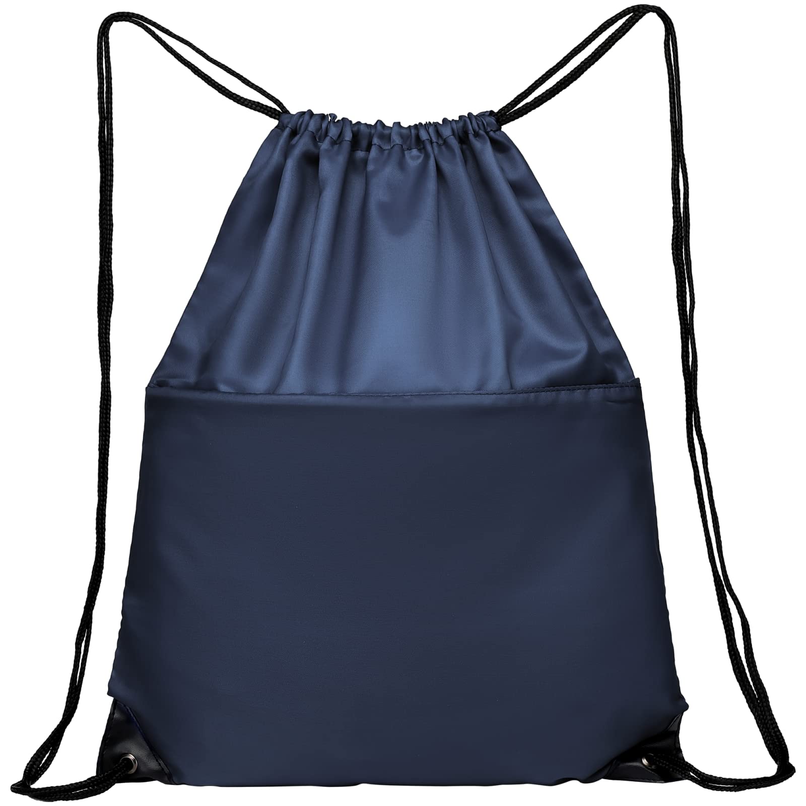 MISSMOON Drawstring Backpack - 210D Nylon, Foldable, Zipper Side Pocket, 14x17 Inch - View #2