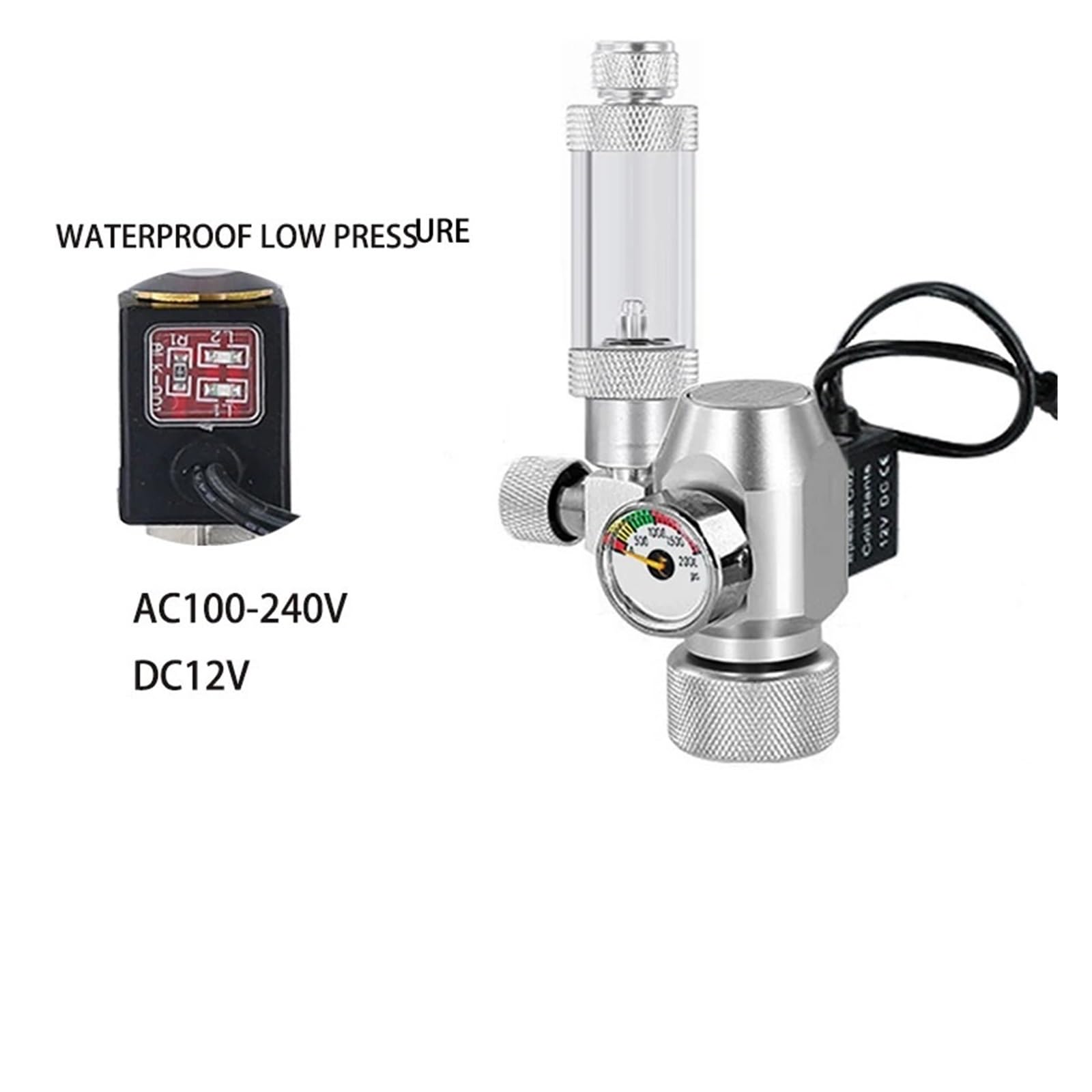 Válvula Reductora de CO2 for pecera, válvula solenoide, regulador Control Cilindro Gas for Acuario(TR21)
