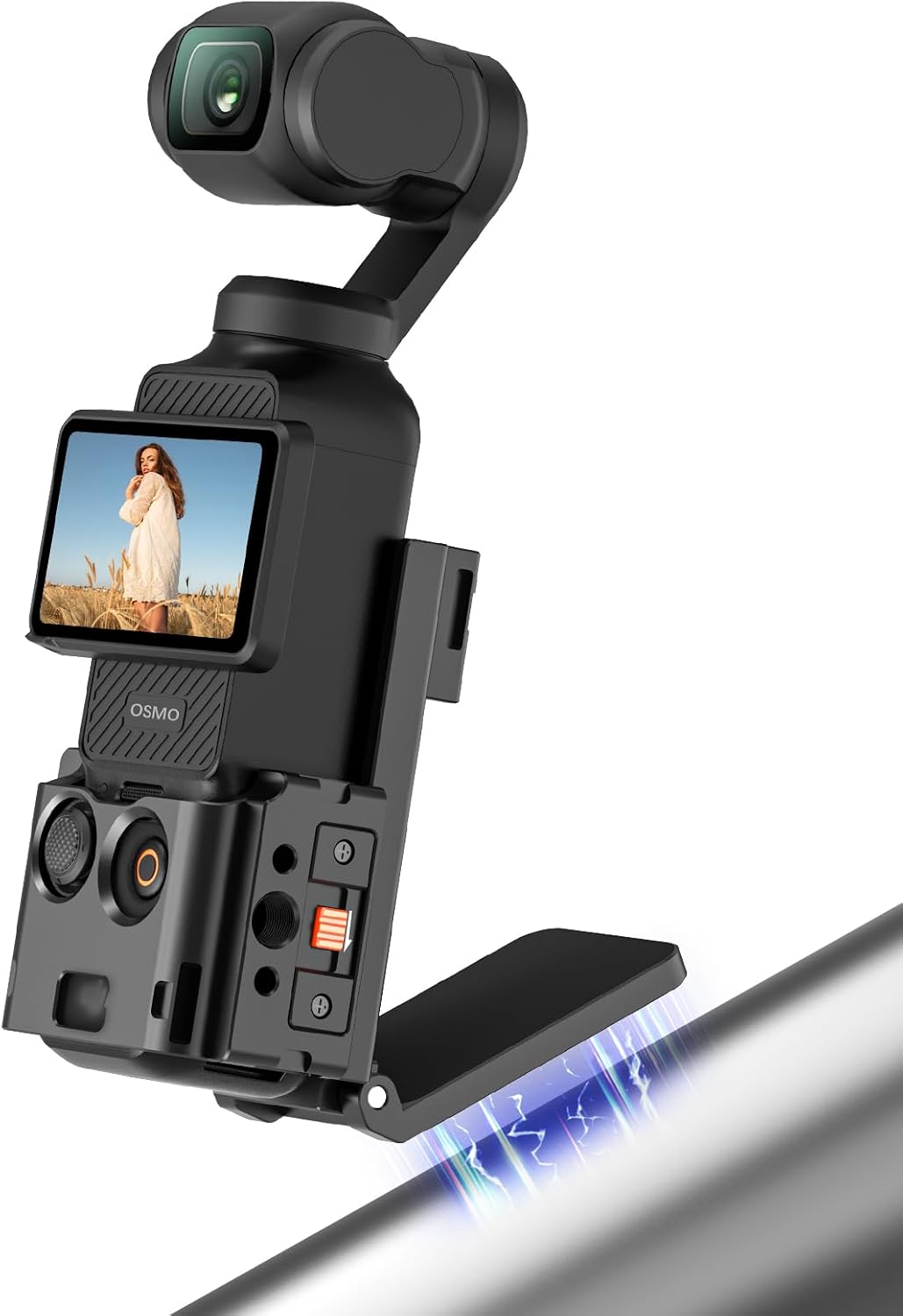 Metal Magnetic Mount Cage for DJI OSMO Pocket 3 Accessories, Aluminum Protective Case Multifunction Frame for Xtra Muse Vlog Camera with Various Expansion, Super Strong, Black