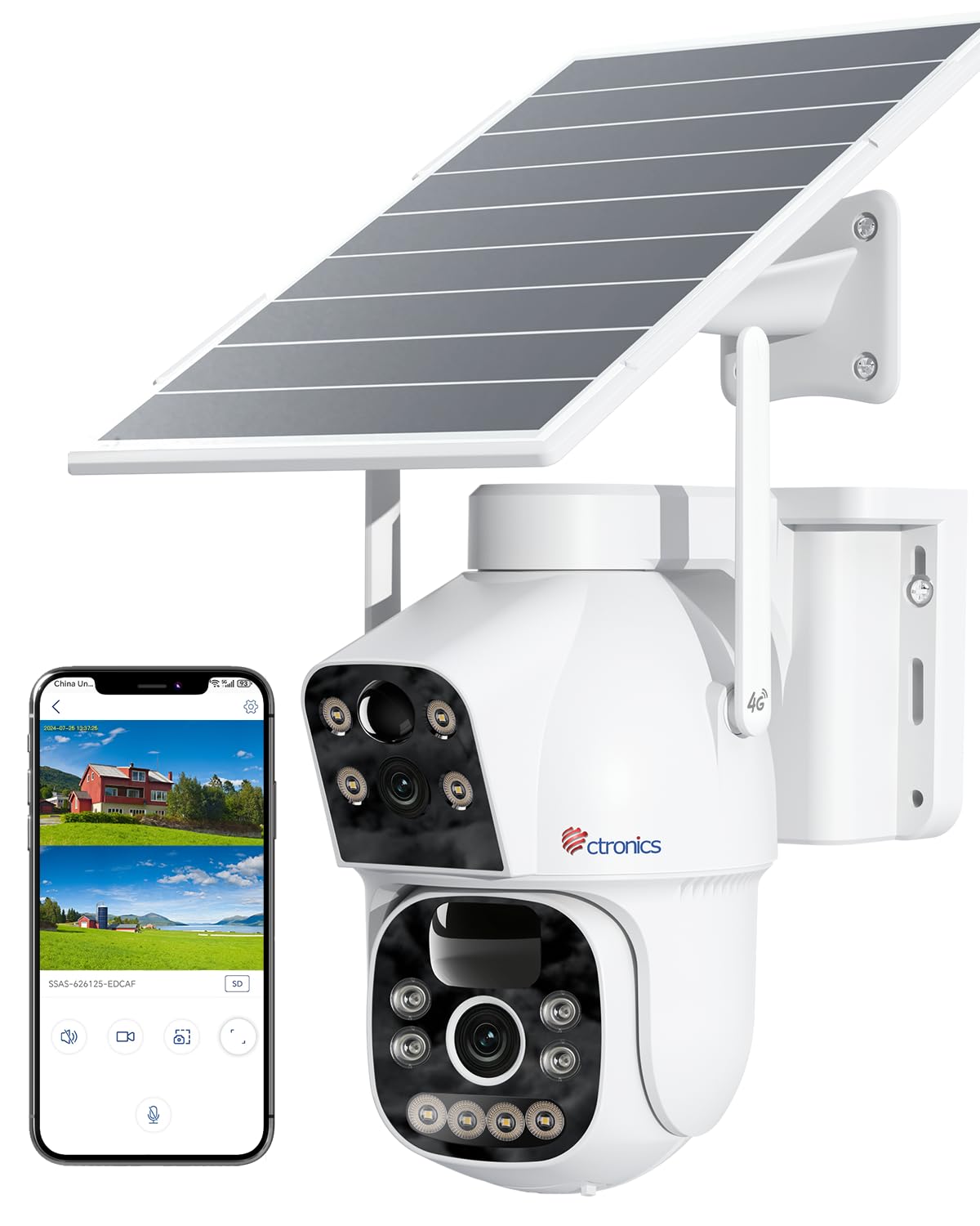 Telecamera Esterna 4G Senza WiFi - Pannello Solare Integrato, Visione Notturna A Colori | Sorveglianza 360° Con Batteria 10400mAh - Foto 2