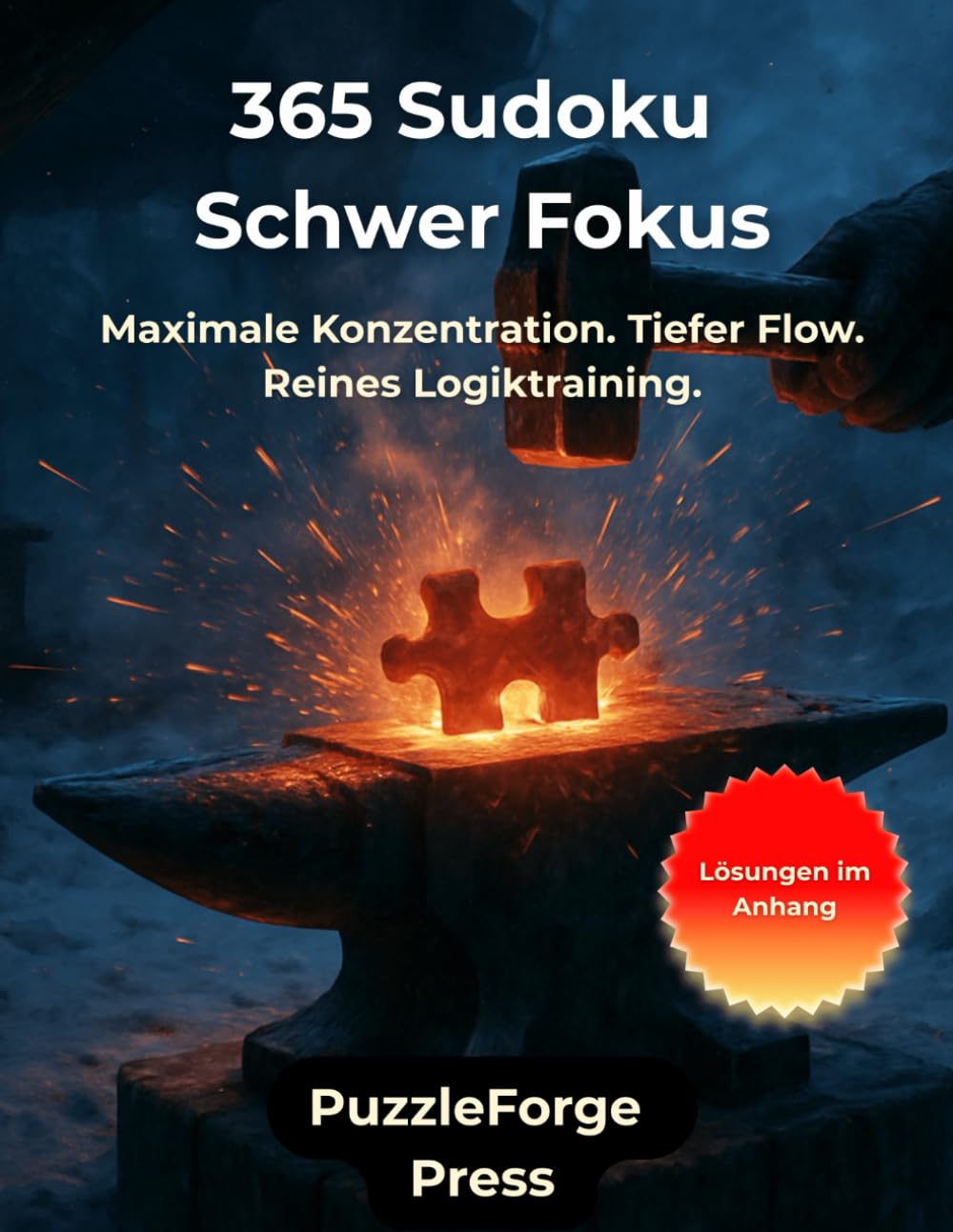 365 Sudoku Schwer Fokus: 365 Sudoku Schwer – Rätselbuch für Konzentration & mentale Fitness – 2 Sudokus pro Seite – Großformat 8,5×11 – Lösungen im ... Gehirntraining für echte Rätselspieler)