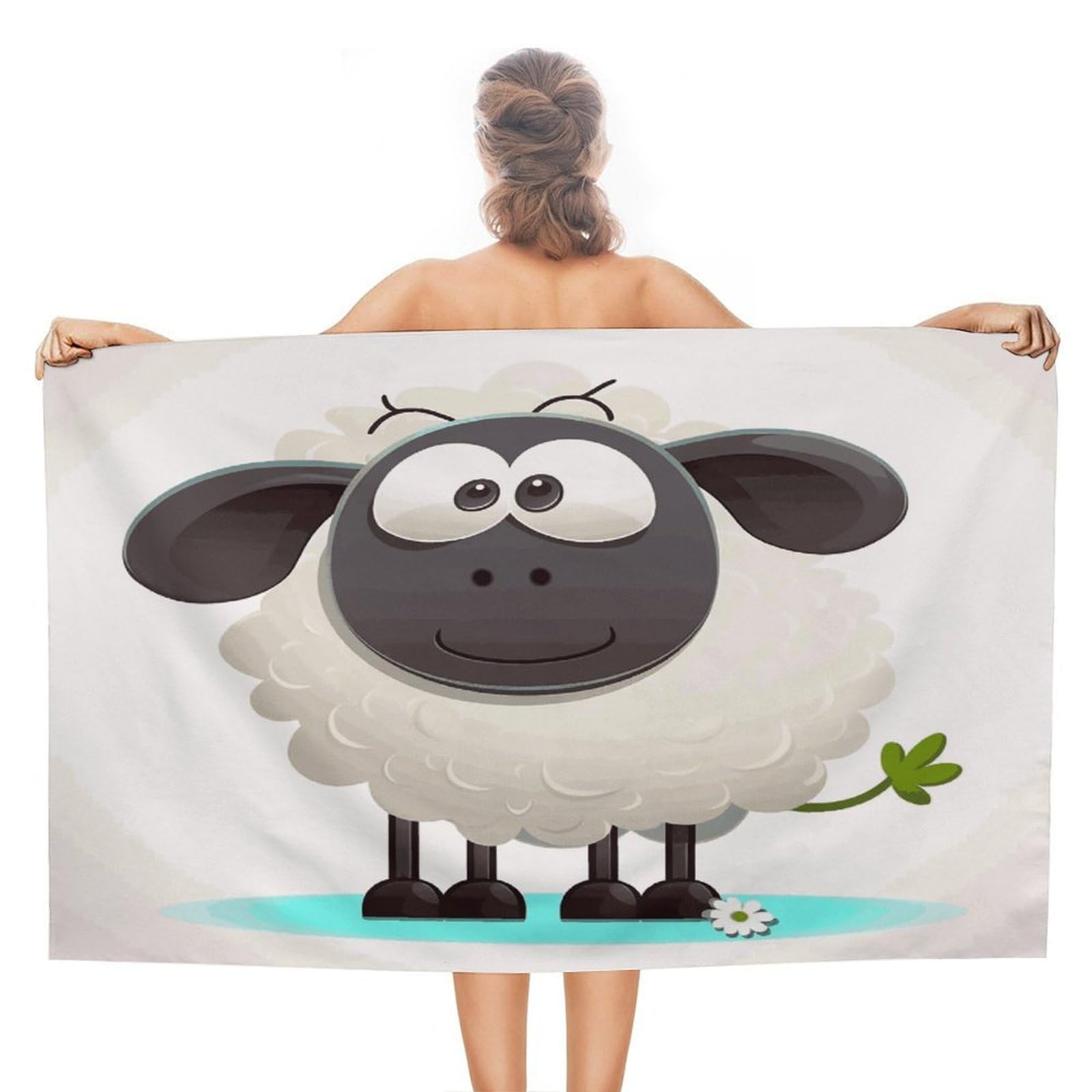 FekiLoot Sheep Beach Towel Absorbent & Quick Dry Pool Towels 31 X 51 Inches Extra Large Sandfree Beach Blanket Towels Soft Lightweight Travel Towel for Swim Yoga Camping