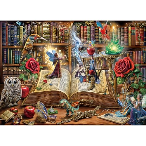 TangMosaic Magic Book Jigsaw Puzzles, 1000 Piece Puzzle for Adults, Family Puzzles Game, Fun Relaxing Challenging, Interlock Perfectly No Dust, Home Wall Decor, Gift for Valentine Friends Parents Kids