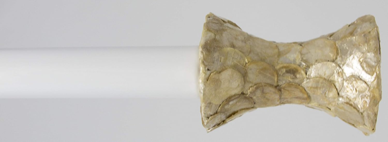 Urbanest Capiz Shell Hourglass Curtain Drapery Rod, 1-inch Diameter, Black, 48-inch to 84-inch