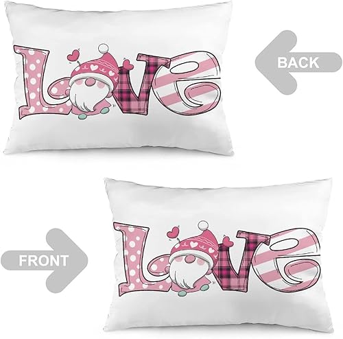 Miniatura 4 de Funda de almohada con diseño de gnomo de leopardo, búfalo a cuadros de lunares, a rayas, con temática de gnomo de amor, fundas de almohada para