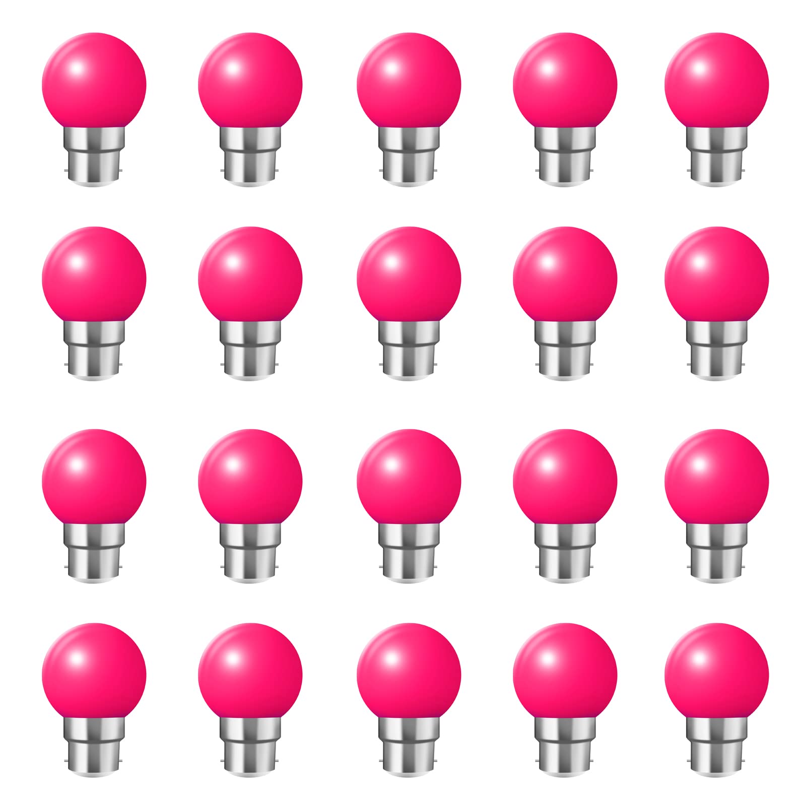 Lampadine LED B22 Violetx 2W - Confezione Da 20, Luce Colorata Non Dimmerabile Per Feste E Atmosfere Romantiche, G45