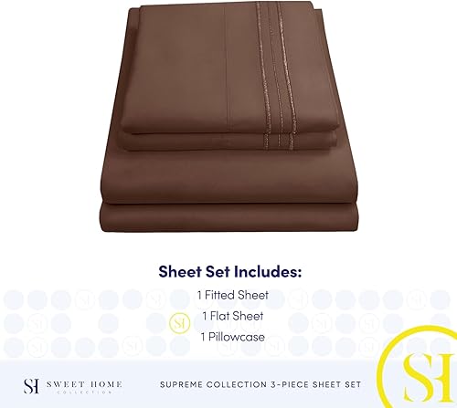 Vista 102 de Juego de sábanas extrasuaves de tamaño queen, ropa de cama transpirable y lujosa con correas elásticas integradas para las esquinas, colección