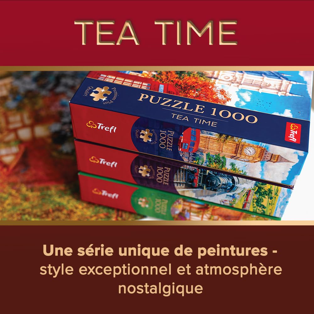 Trefl Premium Plus Quality - Puzzle Tea Time: All Things British - 1000 Pieces, Series Of Painted Nostalgic Images, Perfect Piece Fit, For Adults And Children From 14 Years