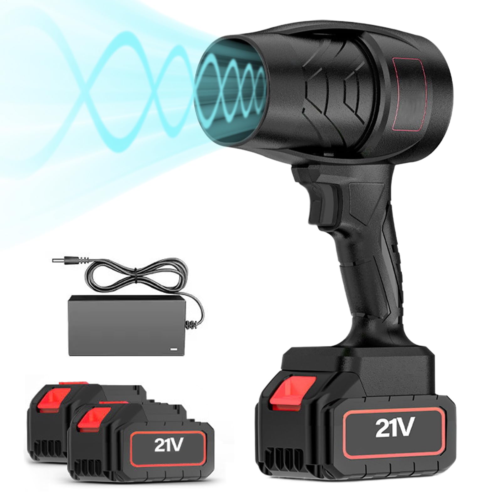 Dmuchawa Turbo Ręczna Elektryczny Przenośny Turbo Bezprzewodowy Ręczny | Suszarka Samochodowa Dmuchawa Powietrzna do Czyszczenia Podwórka, Patio, Samochodu, Ogrodu, Jesień, Zima, Garaż,