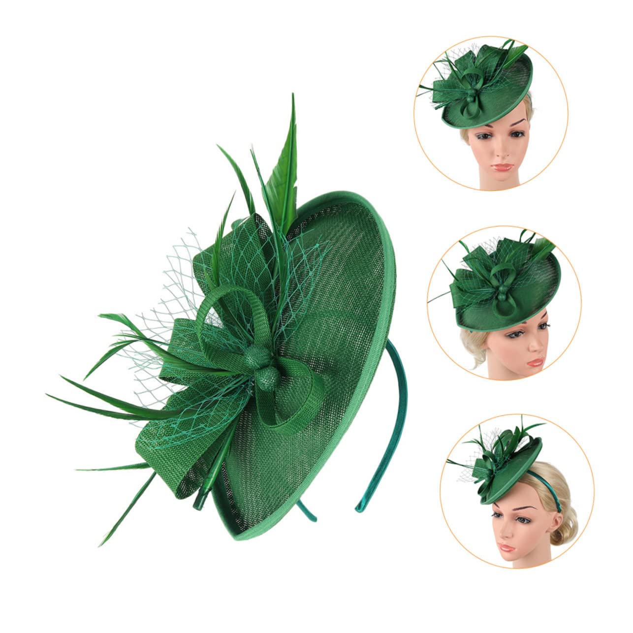 Abaodam 2stücke Damen Haarschmuck Mit Schleier Und Blumen Einzigartiger Haarschmuck Für Partys Und Besondere Anlässe Leicht Und Dunkelgrün Als Und Fotorequisite
