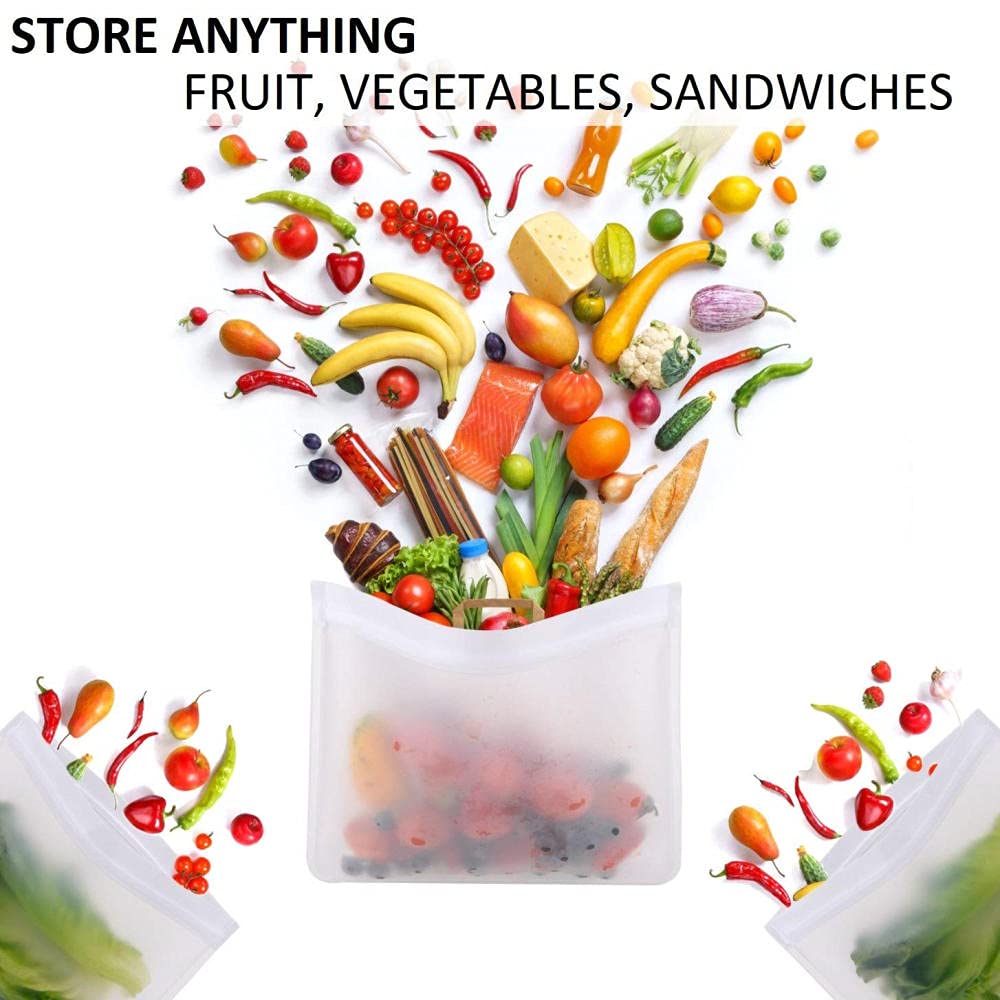 Meowoo Lebensmittel Beutel Groß Gefrierbeutel Sandwich Tasche 8PCS Koch