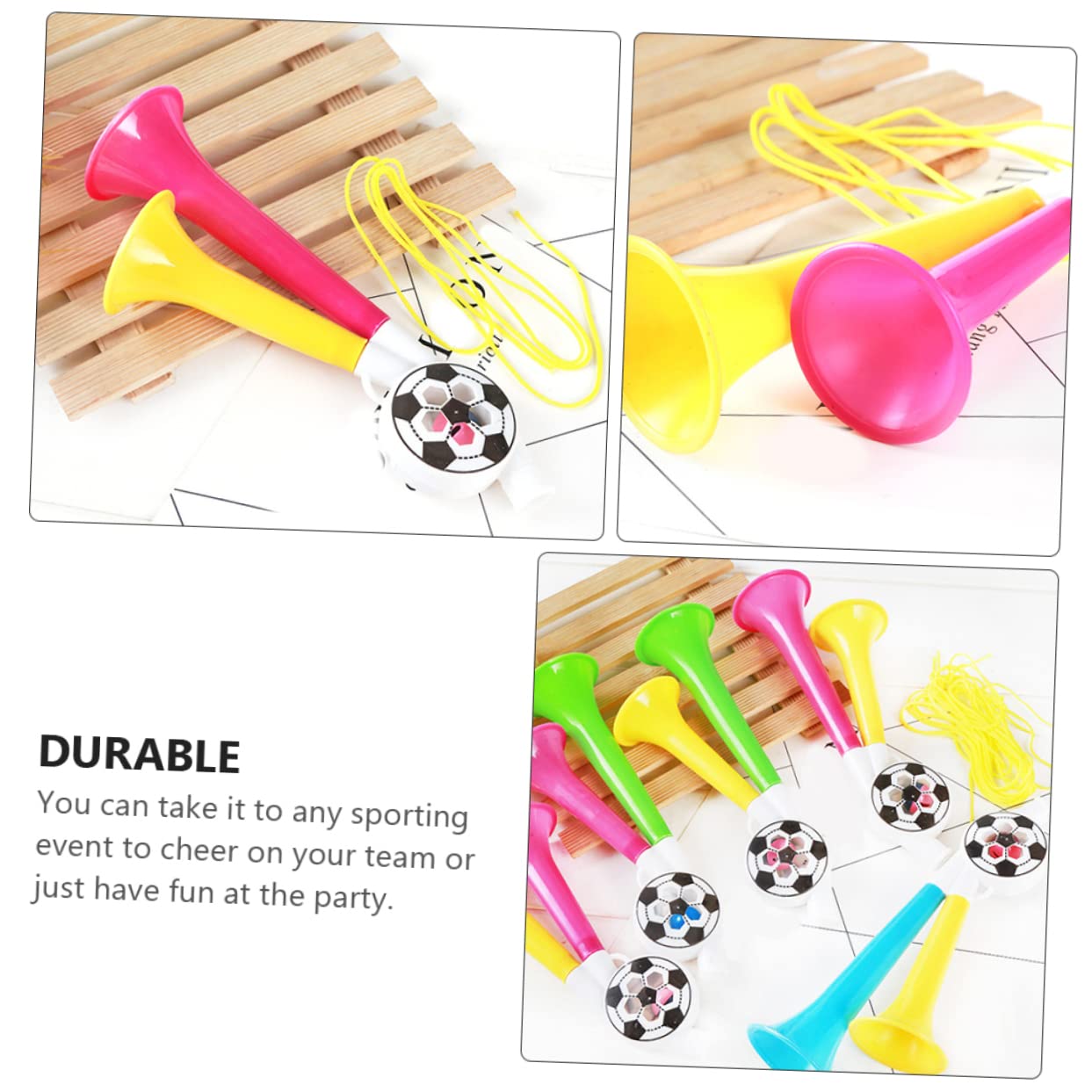 balacoo Plastic Trumpet Toys 12pcs Soccer Horns for Football Fans Cheering Props Random Color