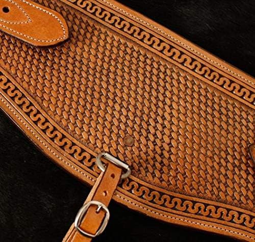 Showman 7" Heavy Duty Basketweave Tooled Leather Backrigging
