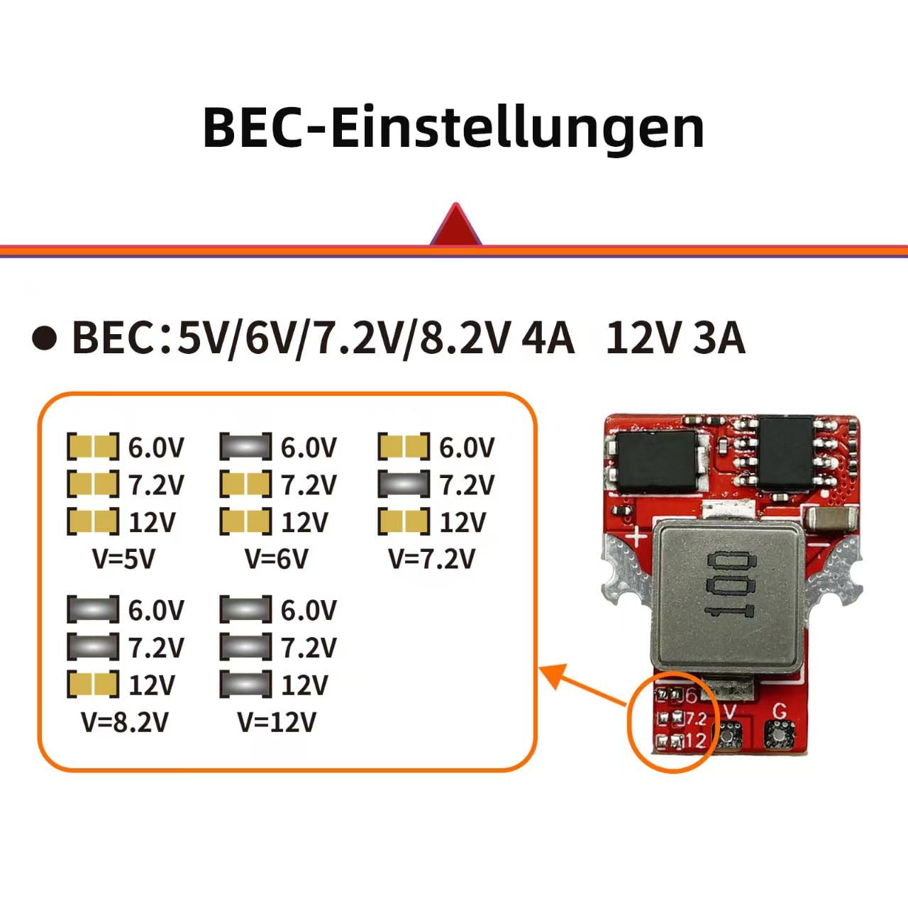 Bürstenloser ESC 2-6S Lipo, 70A Elektrischer Geschwindigkeitsregler 128KHz XT60 Stecker für RC Motor, ESC mit 5V 4A BEC für RC Raupenwagen, RC Auto Schiff Modelle - ESCape32