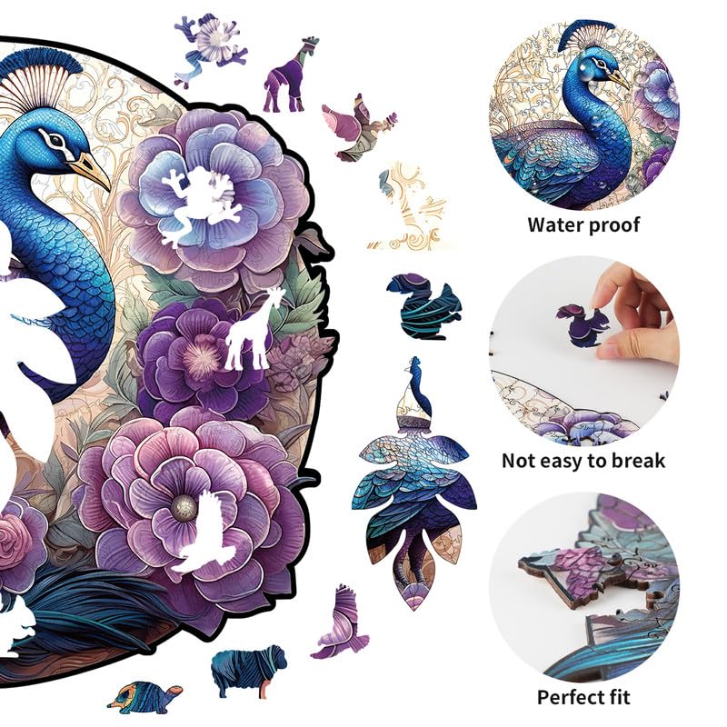 KAAYEE Holzpuzzle Biene In Blüte | Einzigartiges Tierpuzzle Für Erwachsene Mit Geschenkbox