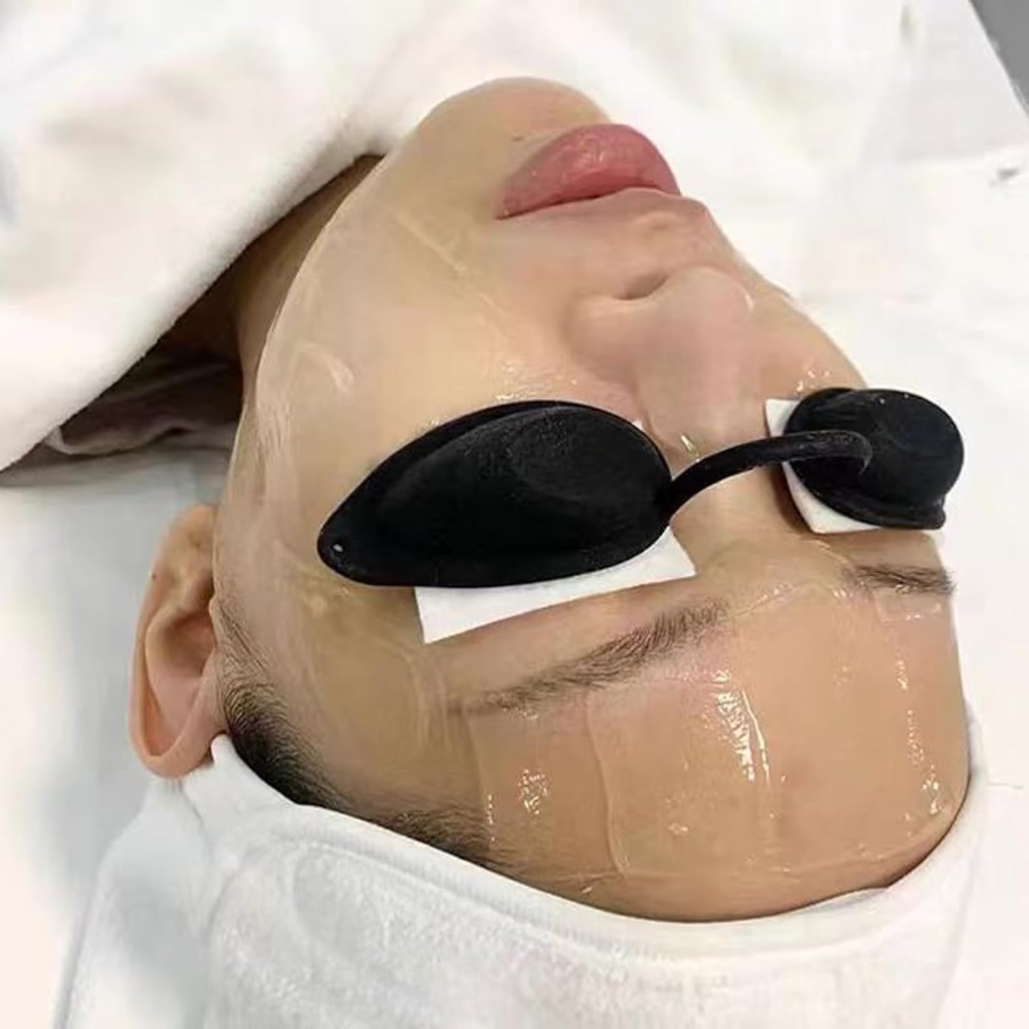 Solarium Brille, Schutzbrille Rotlichtlampe, Rotlicht Brille Augen, UV Schutzbrille, UV Brille, Für Therapie Solariumbrille Augenschutz,Solarium Brille UV Schutz(Schwarz)