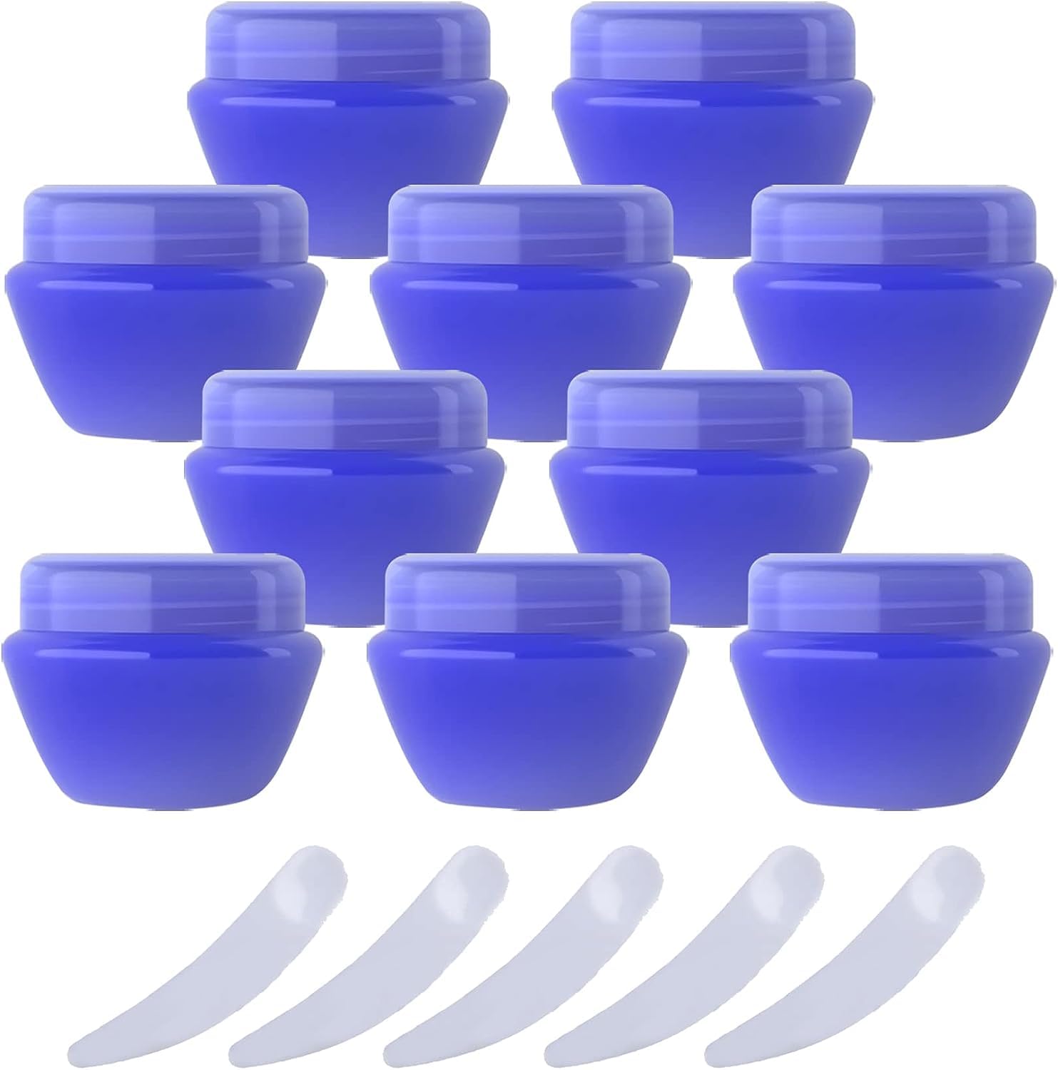 KRXSOBNV Cosmetic Jars, Pack of 20,Plastic Cream Jars Cosmetic Pots, Mushroom Shape Containers Storage Pot for Travel(Blue,20ml)