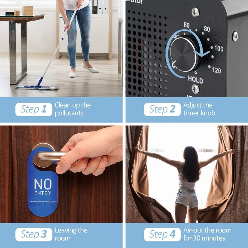 Miniatura 4 de LARICEO Generador de ozono de alta capacidad de 12000 mgh, eliminación de olores de máquina de ozono comercial, generador de ozono doméstico para