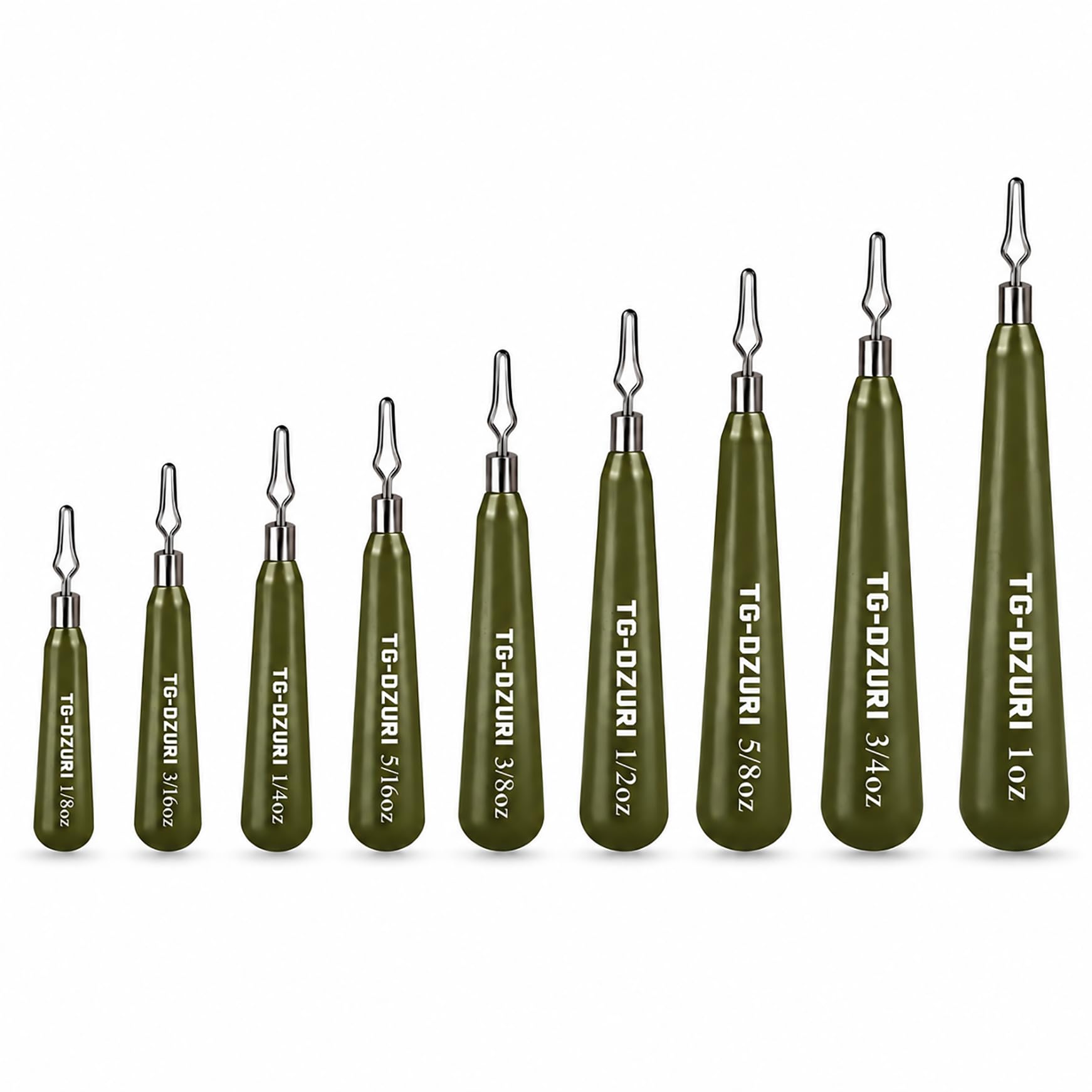 Poids sans tungstène pour la pêche au bar – Poids minces Drop Shot, 3 couleurs, 3,5 g – 28,3 g, plombs de pêche compacts en tungstène haute sensibilité