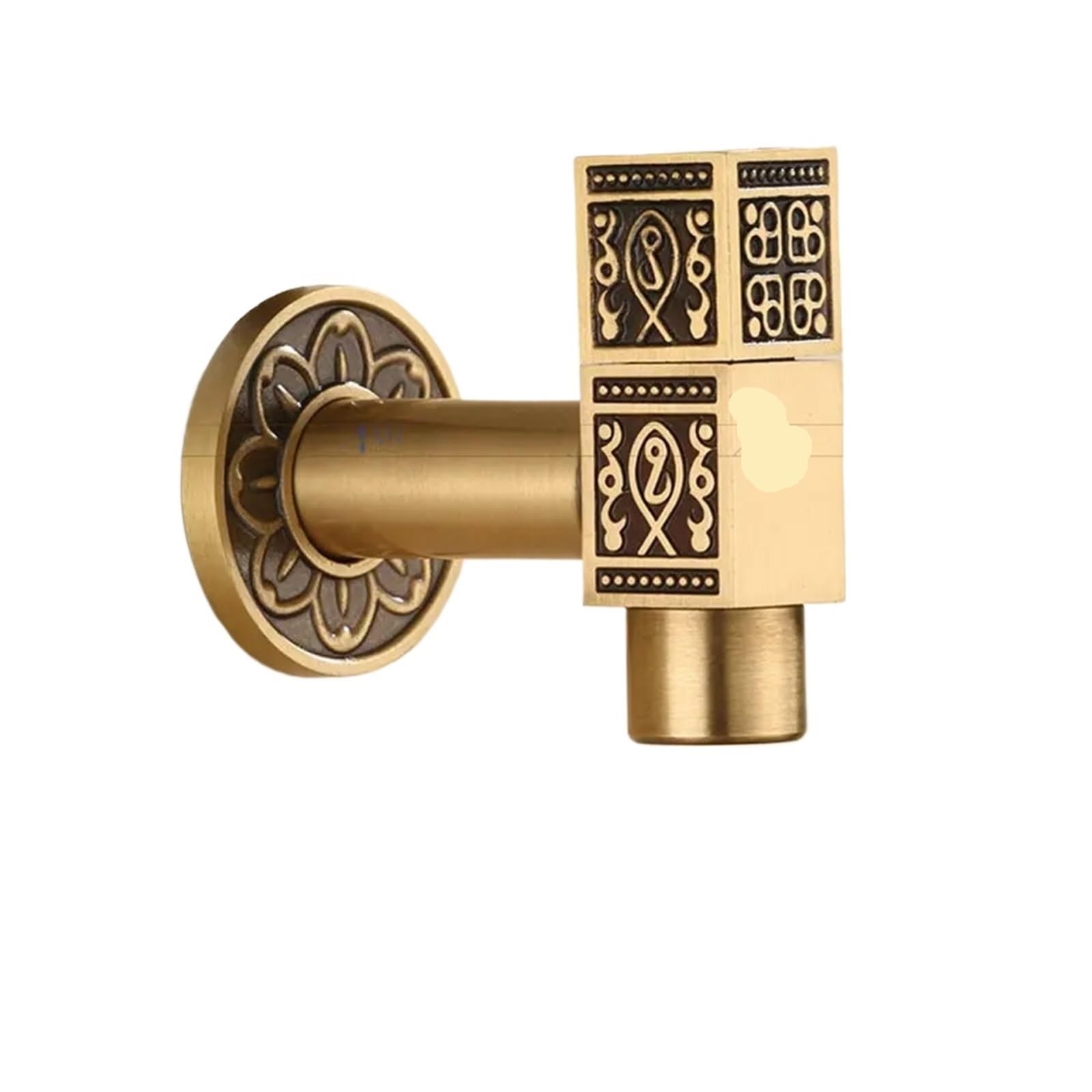 Outside Tap Brass Carved Tap Faucet Garden Bibcock Washing Machine Outdoor Single Cold(Style099)