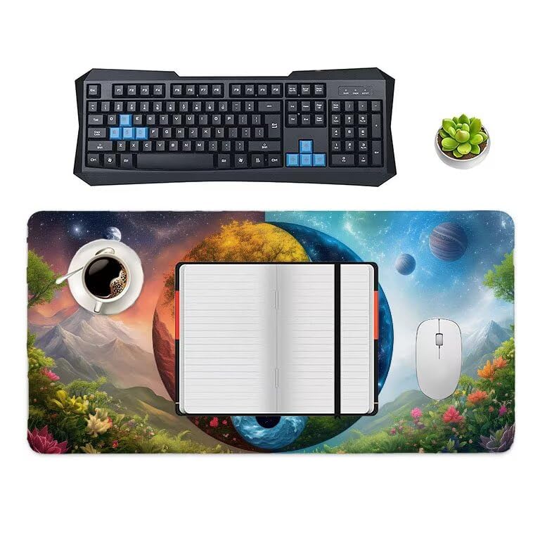 Tappetino Mouse Gaming XXL 1600 x 800 mm Tappetino Antiscivolo Sottomano Da Scrivania Per Mouse e Tastiera, Con Base In Gomma Antiscivolo, Lavabile, Mouse Pad Albero della vita, Regalo per Uomo L-867