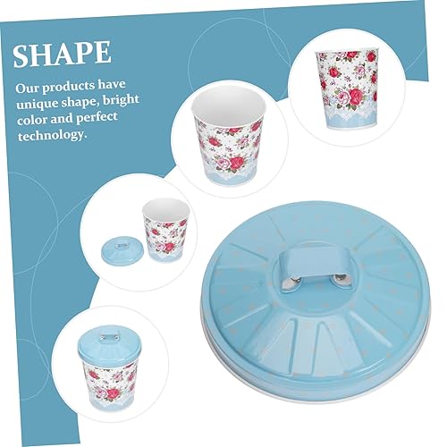 Miniatura 6 de Abaodam Bote de basura con tapa, decoración al aire libre, escritorio, mesa, papelera, bote de basura de 13 galones, pequeño contenedor de basura de