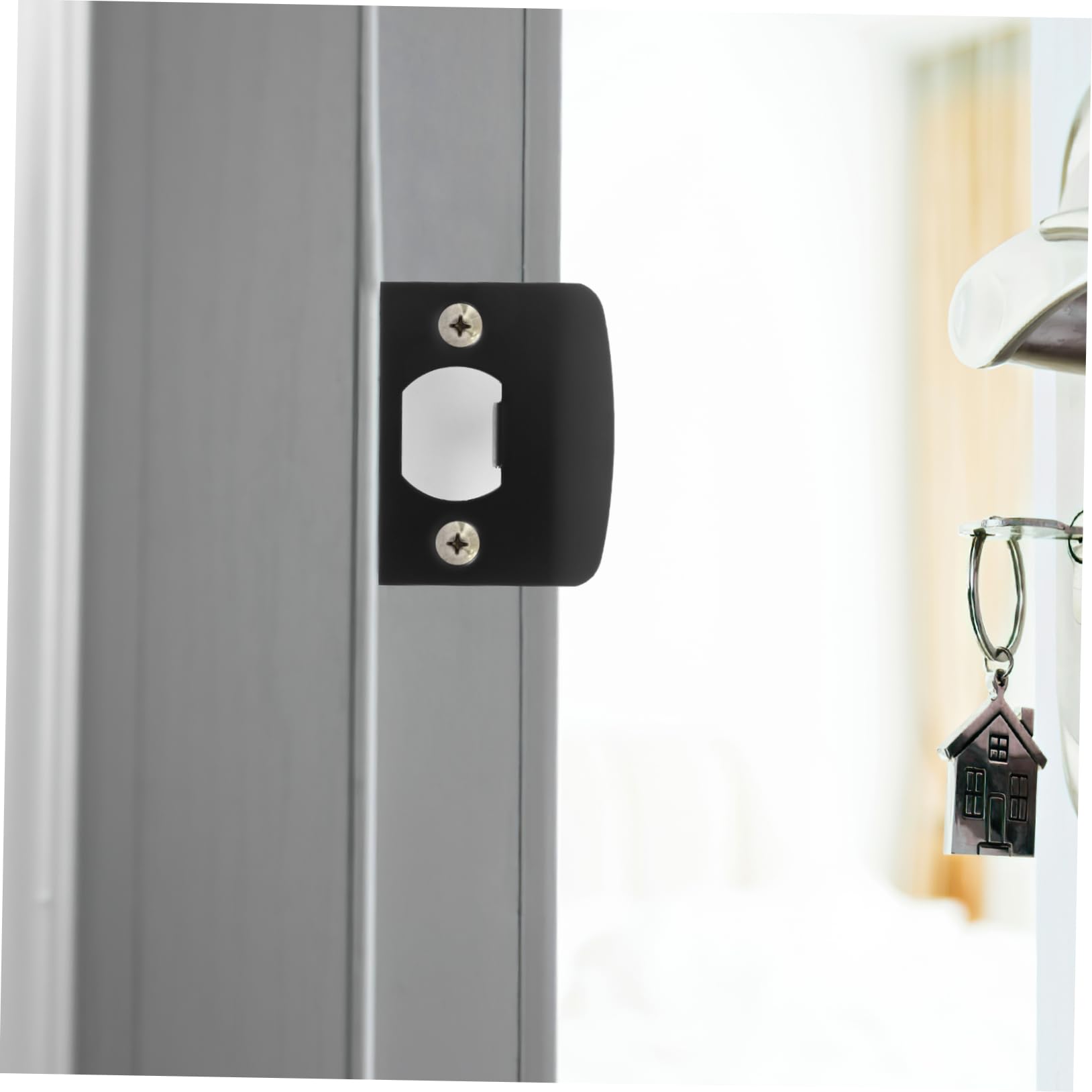 Tofficu Lot De 12 Gâches De Porte Pêne Dormant Plaque De Renfort Loquet De Porte En Métal Vis Faciles À Installer Boîte À Boucle