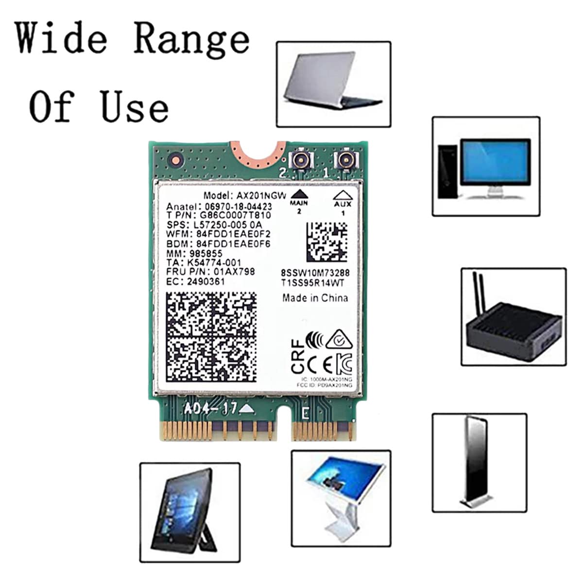 MSA Carte Réseau Pour Intel Ax201Ngw Wifi 6 Gigabit 2400M M.2.Cnvio2 MSA Carte Réseau Pour Intel Ax201Ngw Wifi 6 Gigabit 2400M M.2.Cnvio2