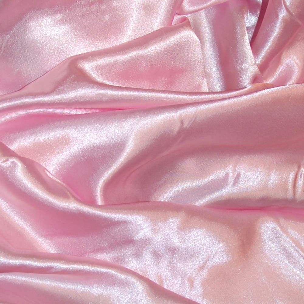BINI Fabrics Light Pink Silky Satin Solid Dress Fabric Plain Satin Material 44/45" Width, Slik & Shiny Fabrics (1 Meter)