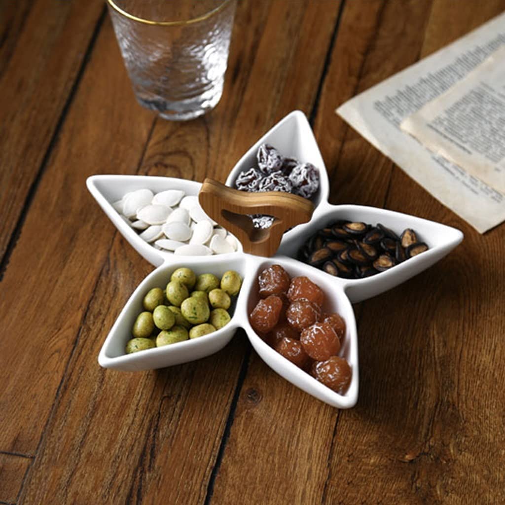 Serviertablett mit Unterteilung, tragbare Party-Snackbox, Snackteller mit Unterteilungen, Servierplatte für Nüsse, Obsttabletts, Snackschalen, Serviertablett für Vorspeisen, Relish-Tablett