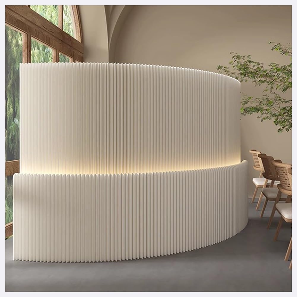 Składana ścianka działowa LED – pogrubione panele przenośne do domowego biura, akademika, studia, sklepu odzieżowego, transmisji na żywo (4 x 0,26 x 1,6 m)
