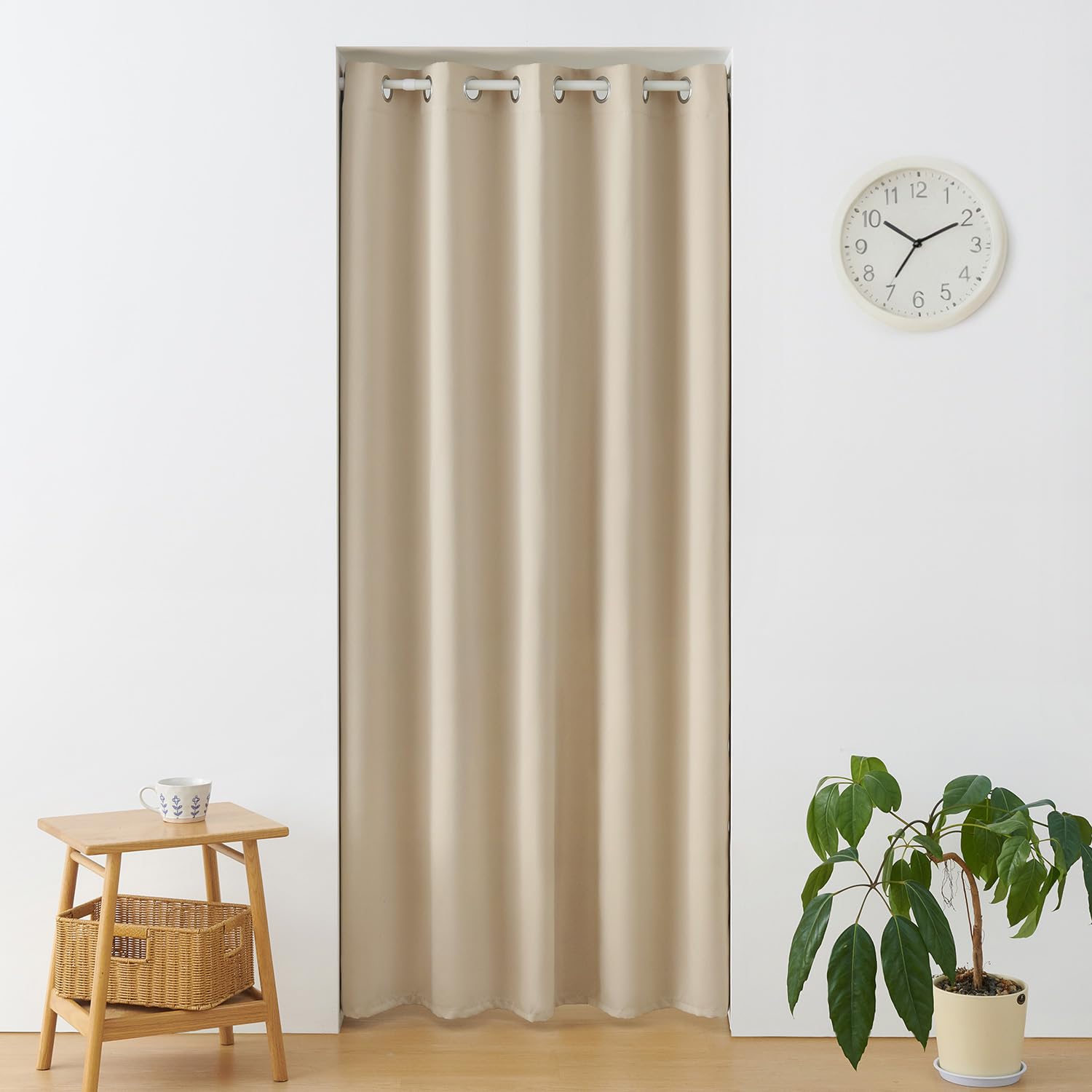 ATOKAZO Room Divider Curtain, Grade 1 Blackout Degree, 99.99% Blackout Degree, Grommet Type, Nore, Tension Rod, Thick, Solid Color, Stylish, Nordic Simple Thermal Insulation, Thermal Insulation : Home