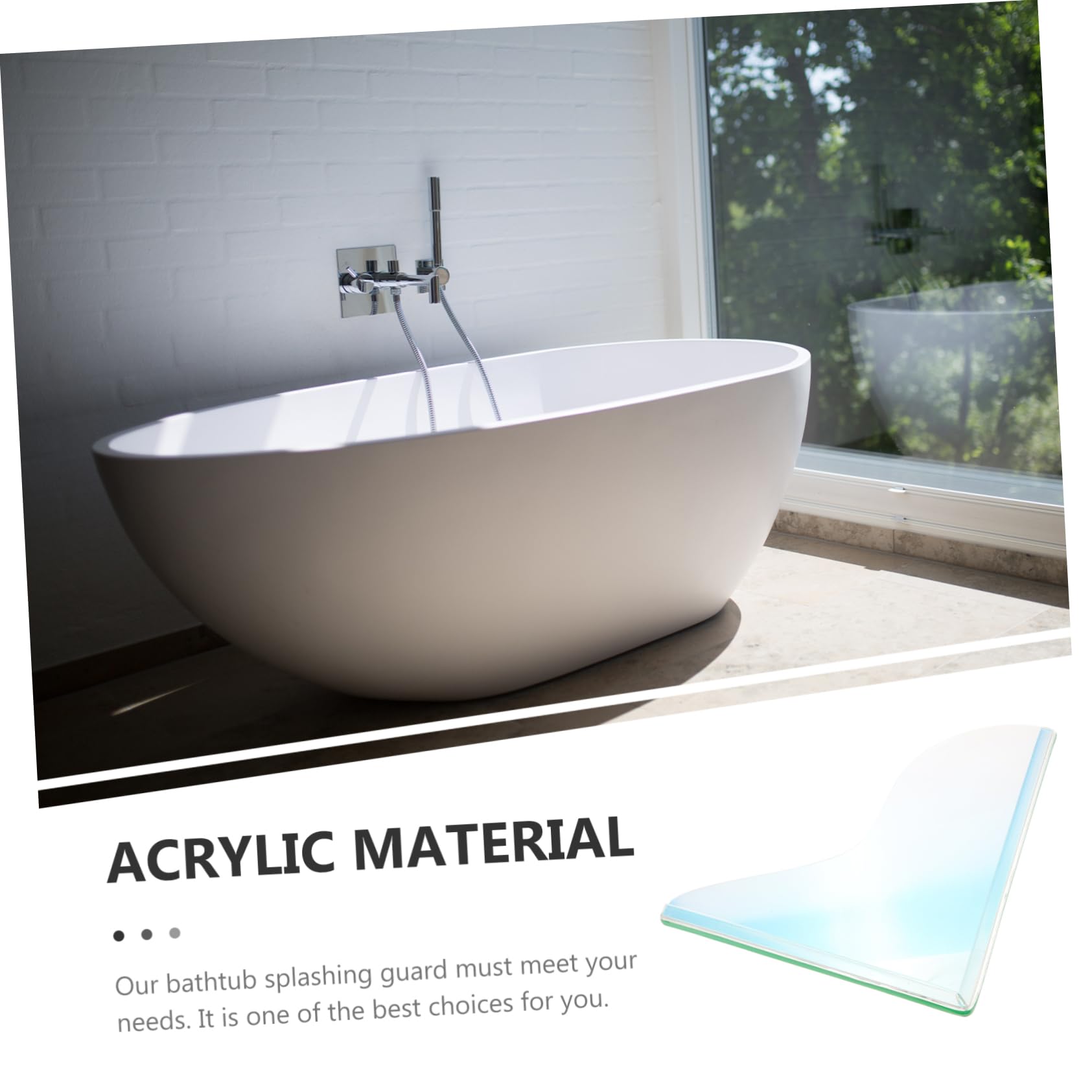 POPETPOP Bathtub Splash Guard Corner Protector for Washbasin Tub Durable Easy to Use Bathroom Accessory Strong Splash Shield for Water Control