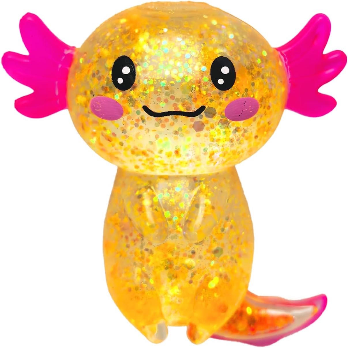 Orange Axolotl Squishy Toy, Stress Relief Sensory Fidget Squeeze Toy for Kids Ages 3+