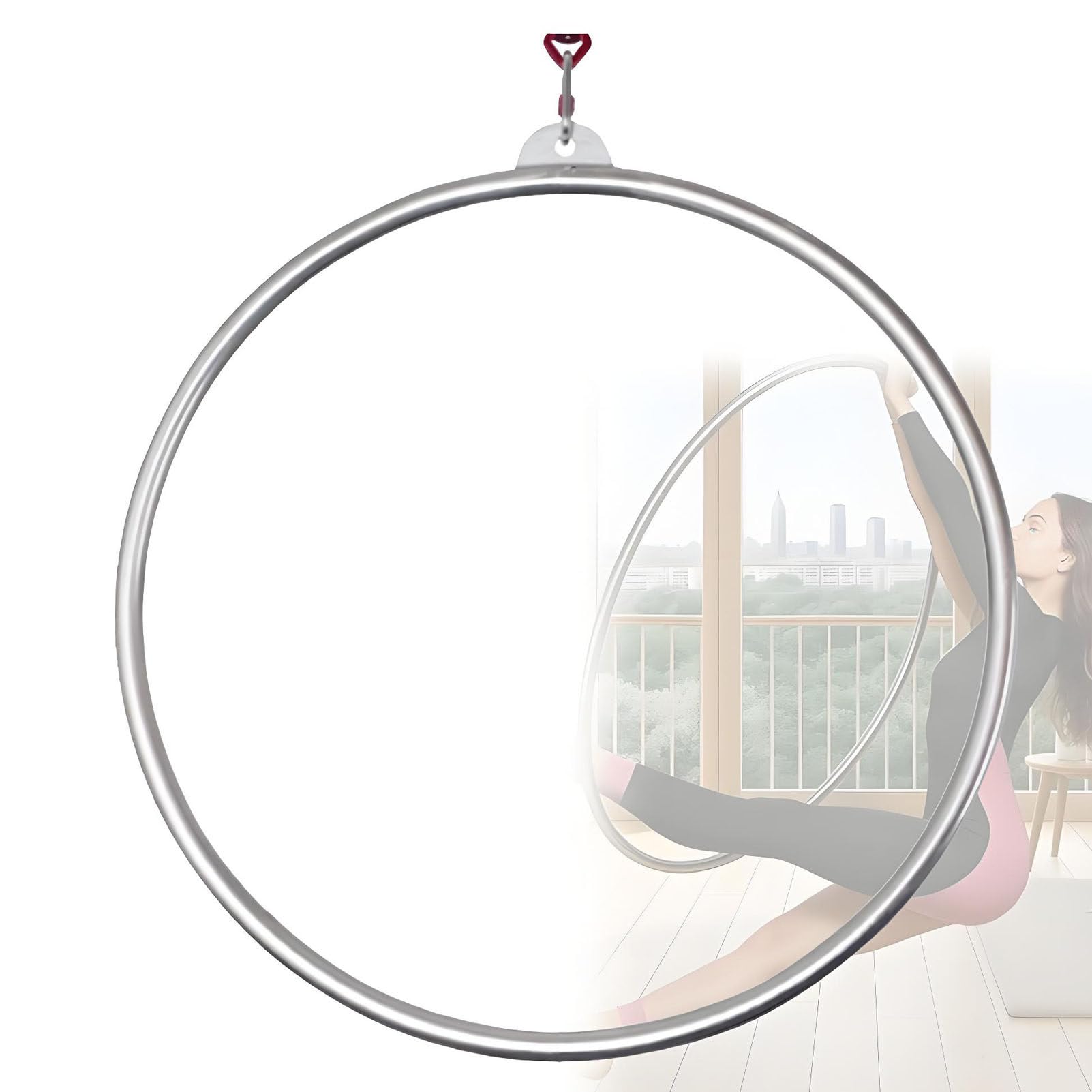 Set di anelli per antenna con anello Lyra in acciaio inossidabile, kit per yoga e danza, attrezzatura acrobatica per la casa, 85 cm
