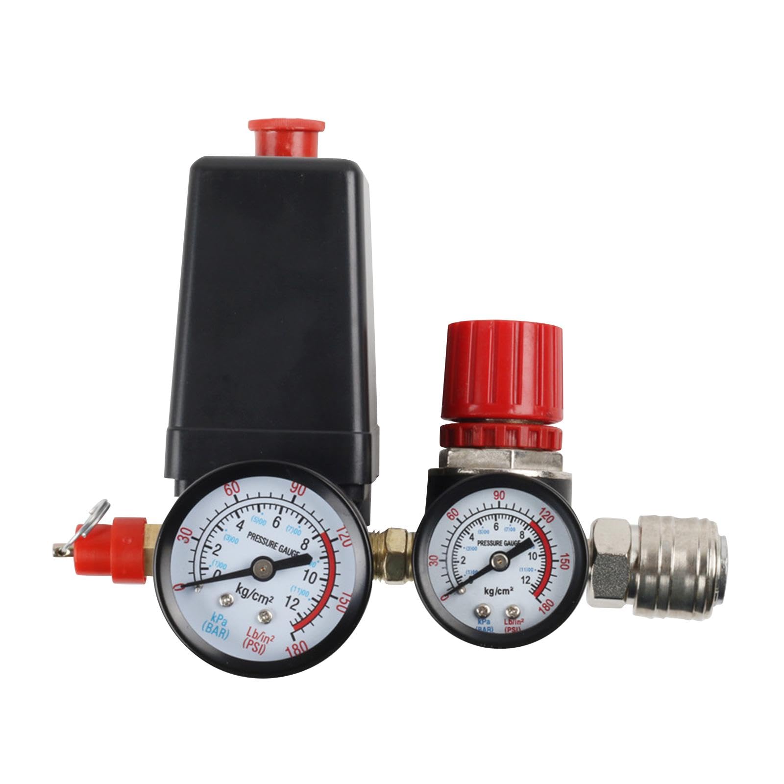 Interruptor de Presión para Compresor de Aire, 90–120 PSI, Regulación de Voltaje, 4 Orificios
