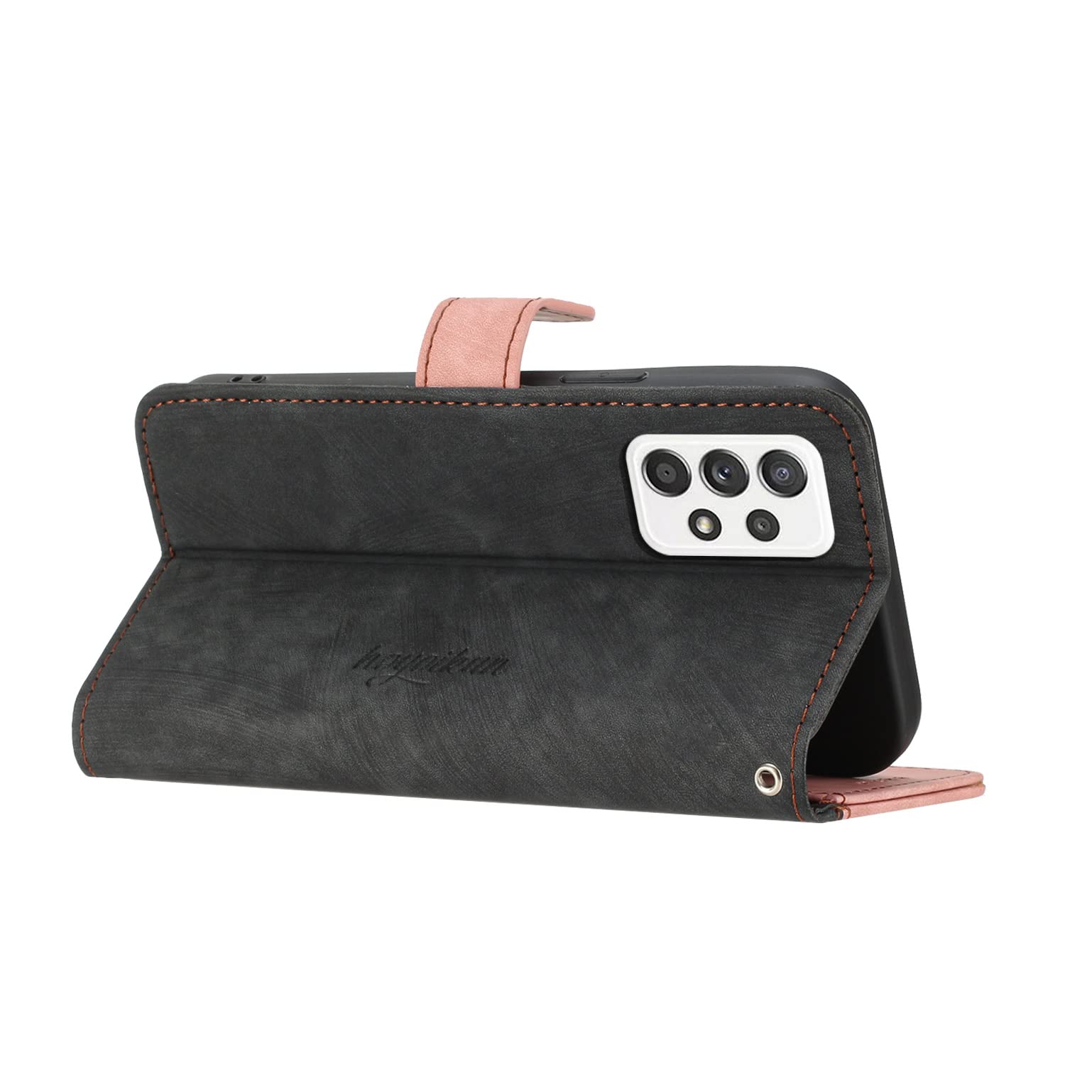 Hoyoikun Funda Compatible con Samsung Galaxy A53 5G,Regalar 2 Piezas Protector de Pantalla.Flip Leather Edition,Funda de Cuero PU con Cáscara de TPU,[Soporte Plegable] [Cierre magnético]-Rosa — view 4