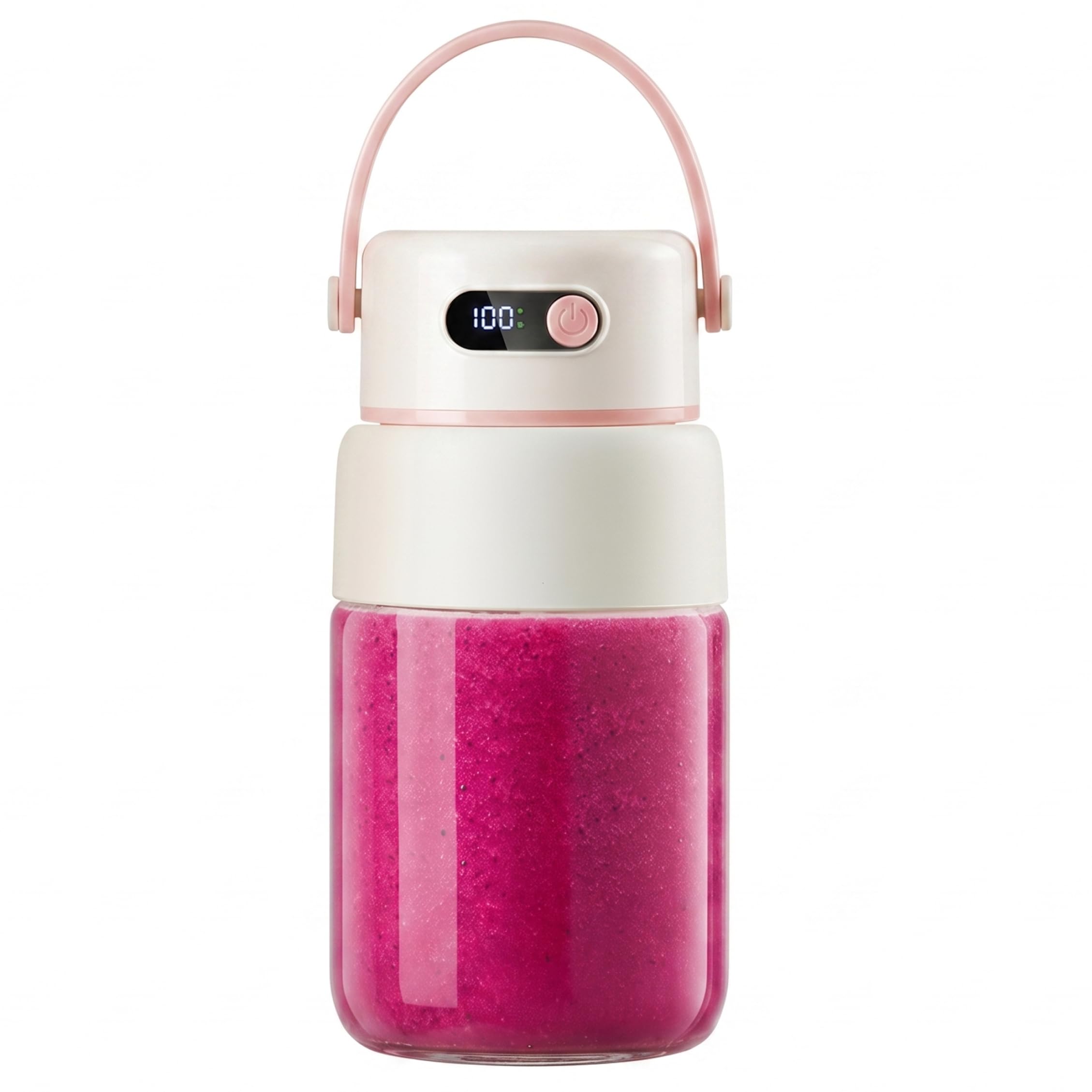 Goutdori Portable Juicer Blender 1000ml Cordless Thick Borosilicate Glass Juicer Cups with 316L Stainless Steel Blades Handle