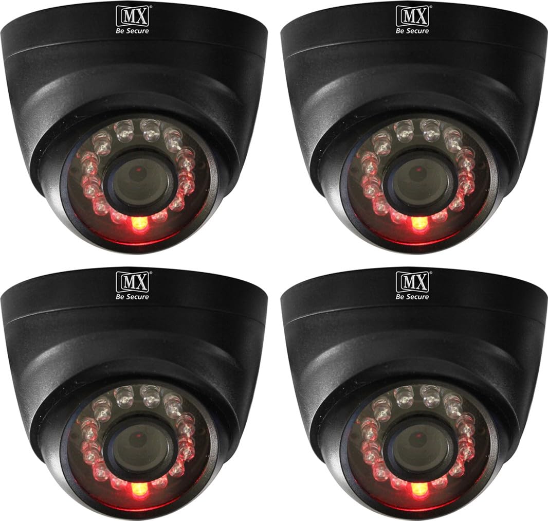MX 4Pcs CCTV Camera Dome Cameras (Fake Camera No Audio/No Video) with Battery Operated Red Led Light is Ideal for Home & Office -4PCS-picture-15