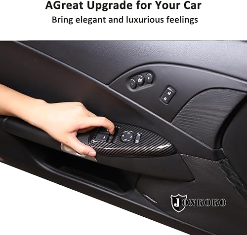 Miniatura 5 de ABS Interruptor de elevación de ventana de coche Panel de botón Cubierta de marco Decoración Adhesivo para Chevrolet Corvette C6 2005-2013 Marco de