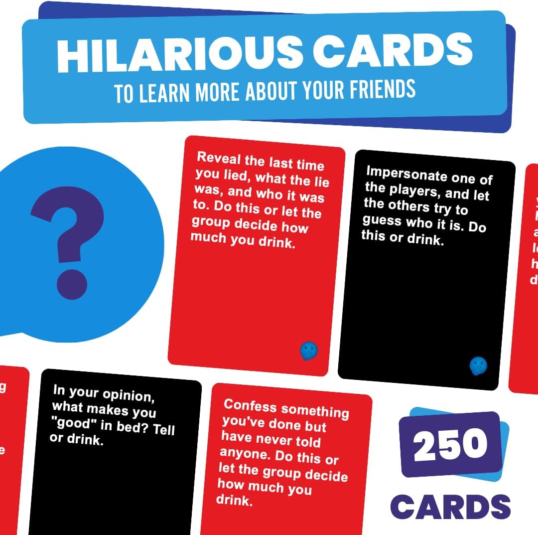 Do or Drink Conversation Edition - Talking Cards for Adults - 250 Cards to Get to Know Your Friends Better Fun Drinking Game for Adults and Conversation Starter Cards for Game Night