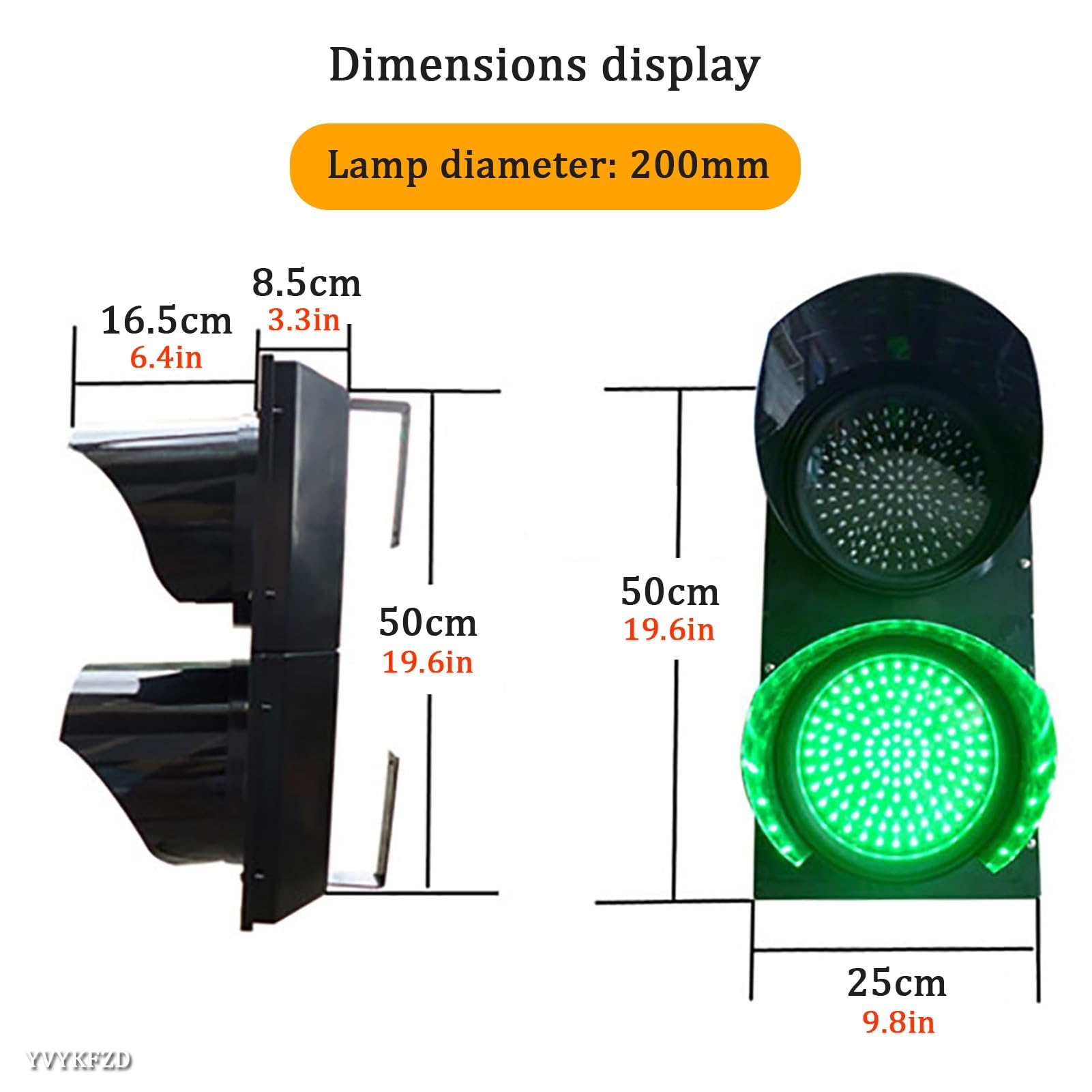 YVYKFZD Feu de Circulation industriel, Feu de Signalisation à LED de 200 mm (8 pouces), Feu Stop and Go rouge/vert, Feux de Circulation pour boîtier PC, voyant d'avertissement de baie de quai(Individu