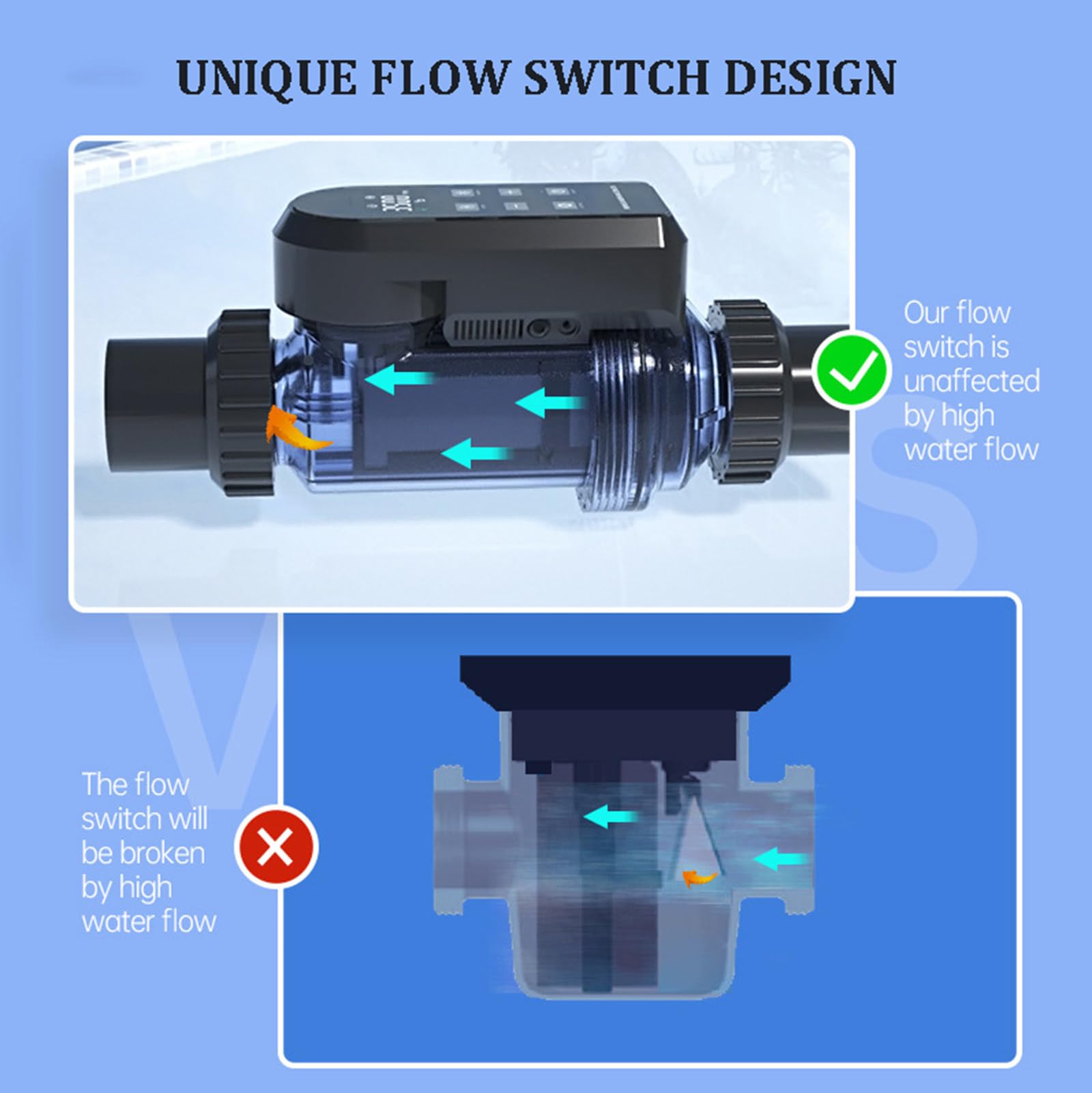 Generador de cloro salado para piscinas, sistema de cloración de agua salada con Wi-Fi y control de aplicación, panel digital inteligente, clorador de 25 g/h para agua limpia