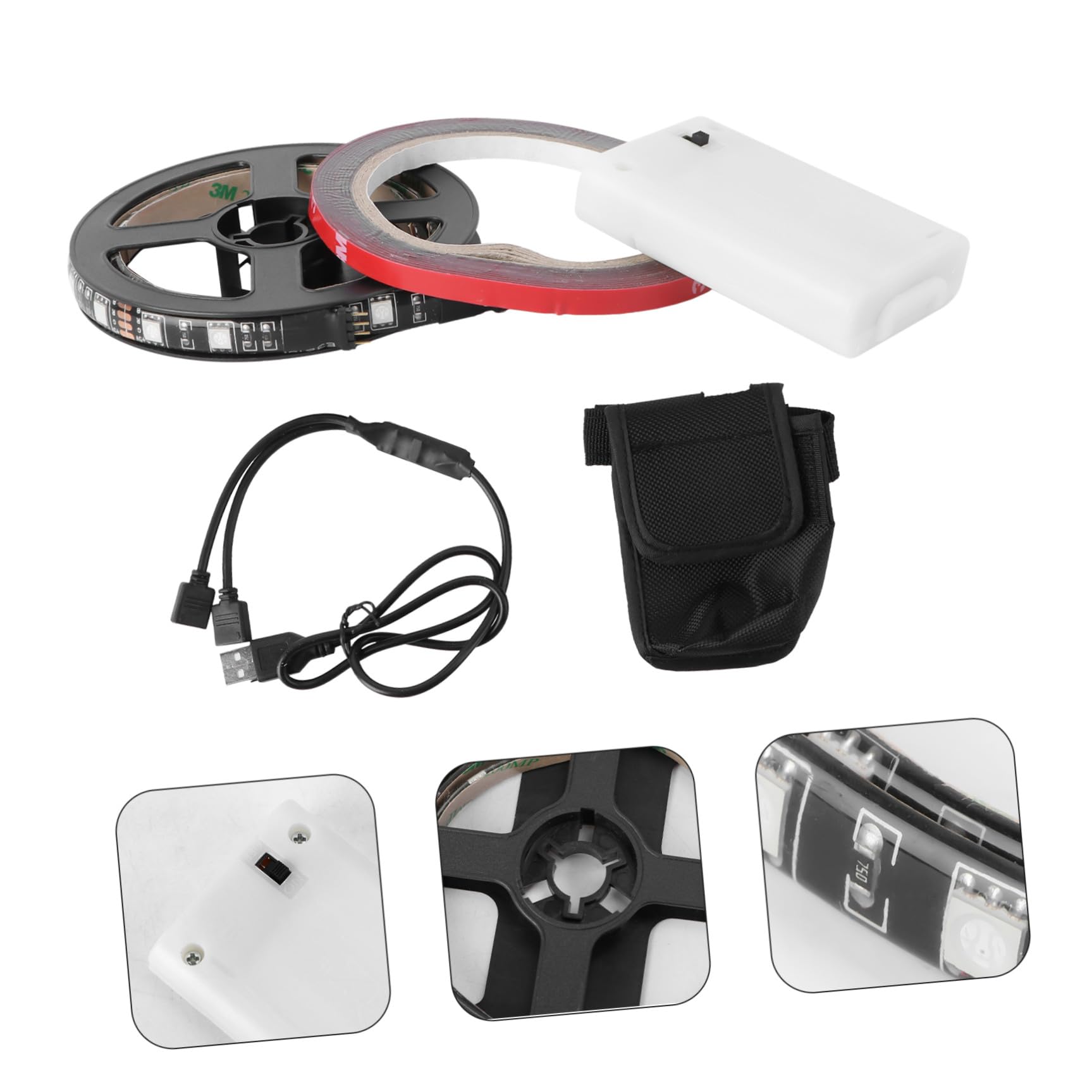ibasenice Patinete Scooter Accesorios condujo Herramientas eléctricas para Acelerador Ruedas Luces de Skate Tira de Luces LED para patineta eléctrica Tira de luz Epoxy Black