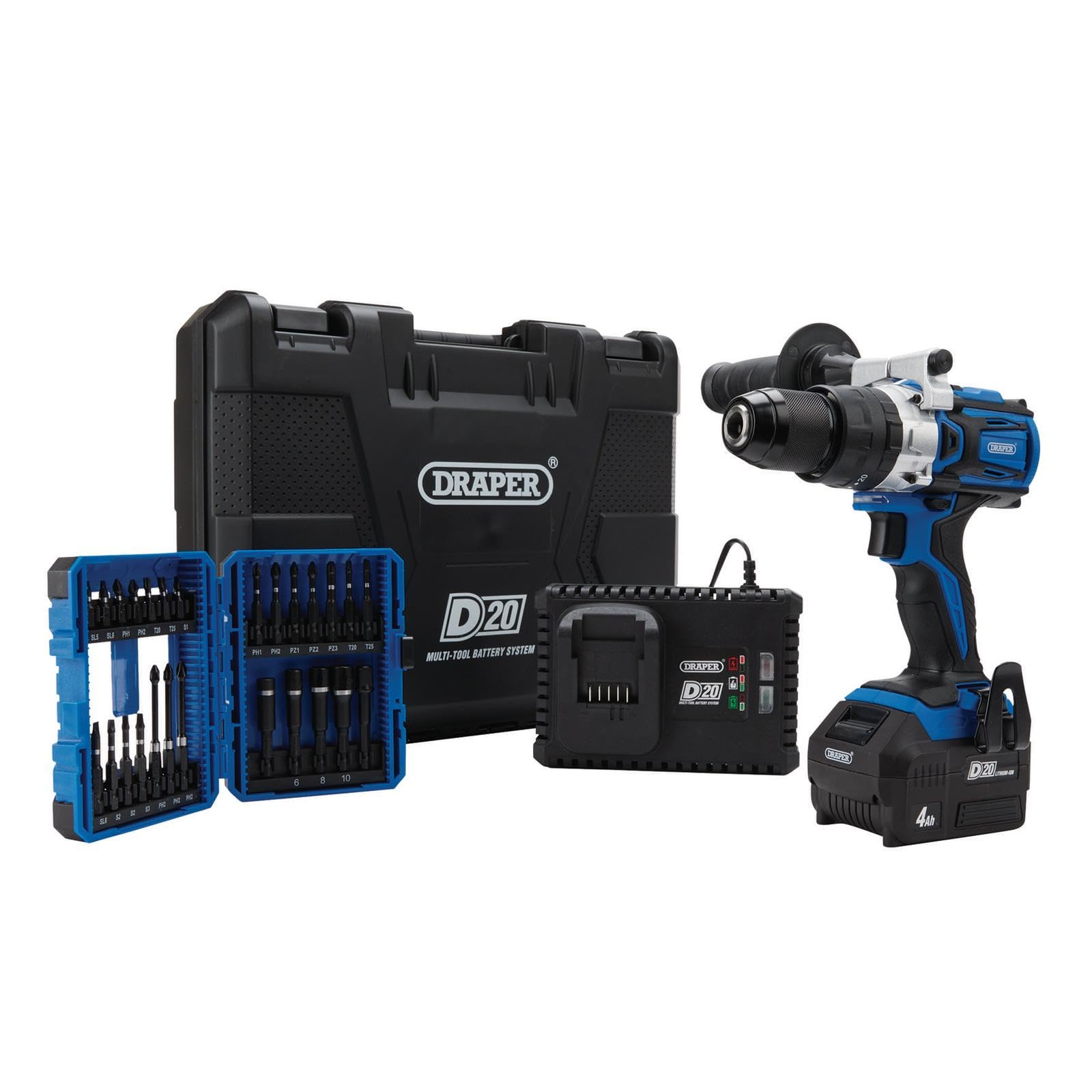 Draper 04790 D20 20V Brushless Combi Drill Kit & Draper Expert Impact Screwdrive